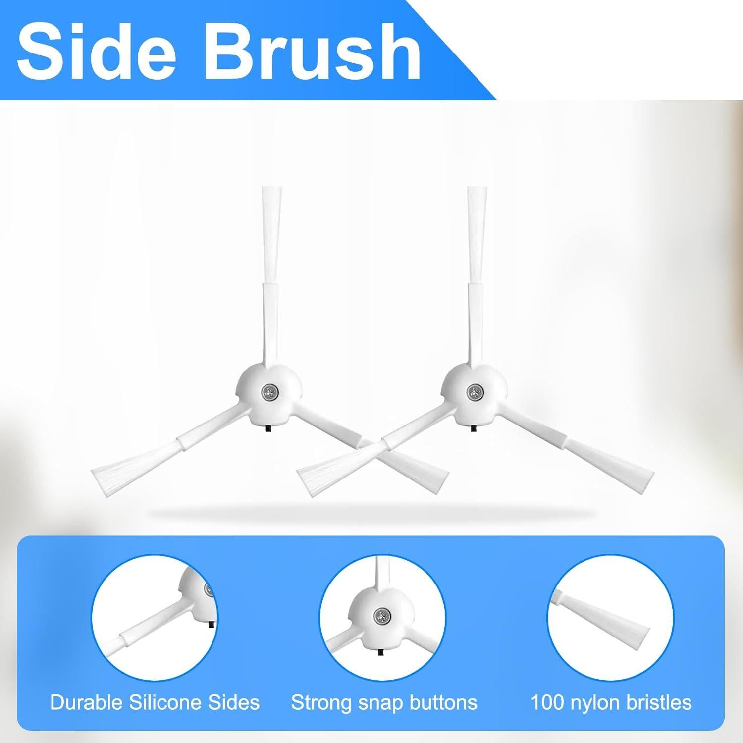 Kit de Accesorios para Aspiradora Robot Roborock Qrevo - 1 Cepillo, 4 Filtros Hepa, 4 Paños de Mopa, 6 Cepillos Laterales, 4 Bolsas de Polvo