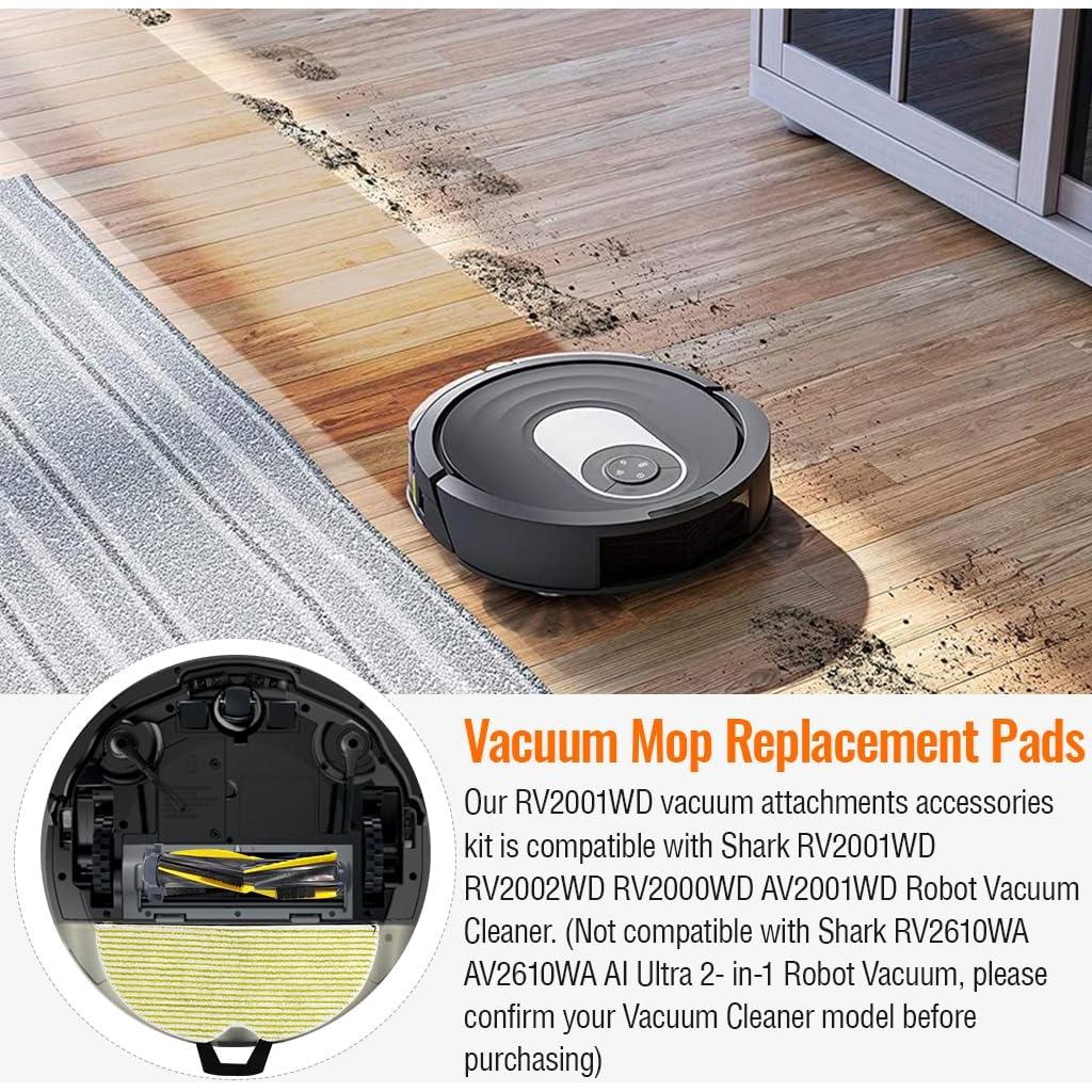 Kit de Reemplazo para Aspiradora Robot Shark RV2001WD - 4 Mopas, 2 Filtros, 1 Cepillo Rodante