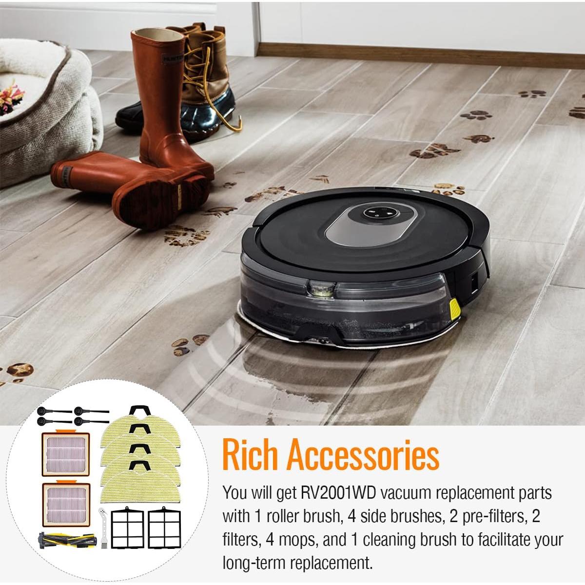 Kit de Reemplazo para Aspiradora Robot Shark RV2001WD - 4 Mopas, 2 Filtros, 1 Cepillo Rodante