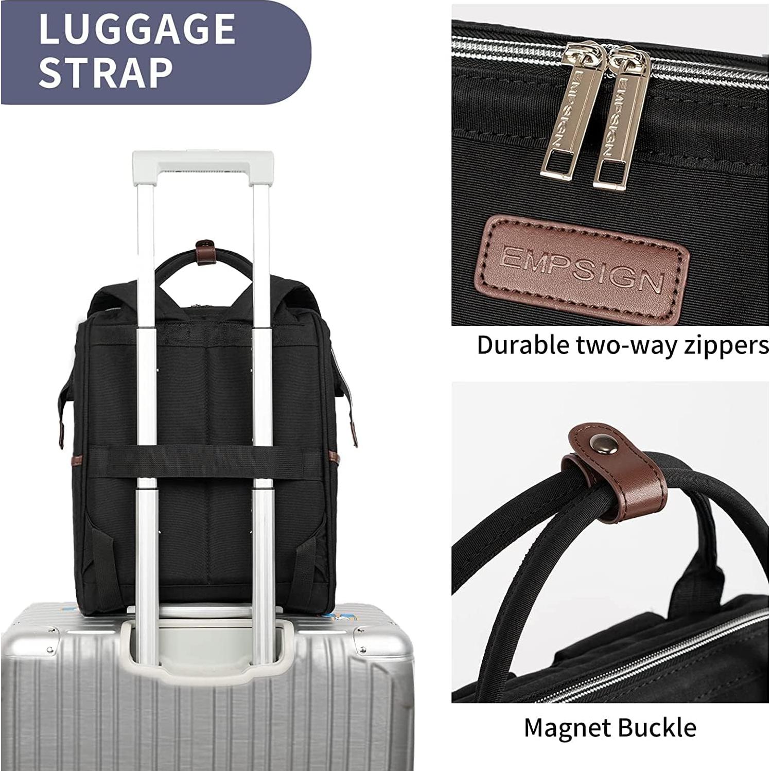 Mochila para Laptop EMPSIGN 15.6" Negra con USB y RFID