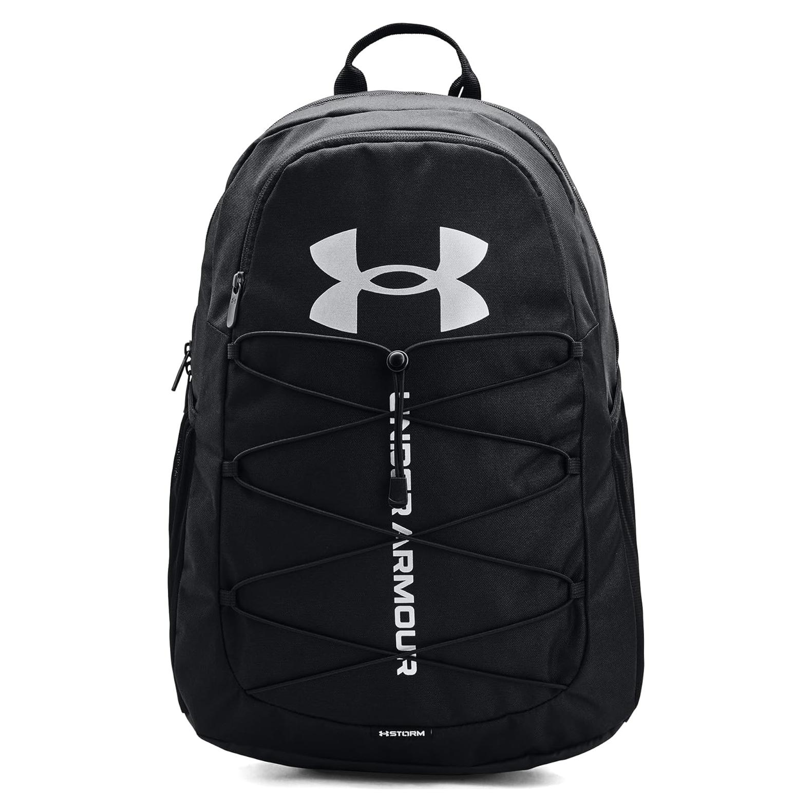 Mochila Deportiva Under Armour Hustle Unisex 26L Negro Plata