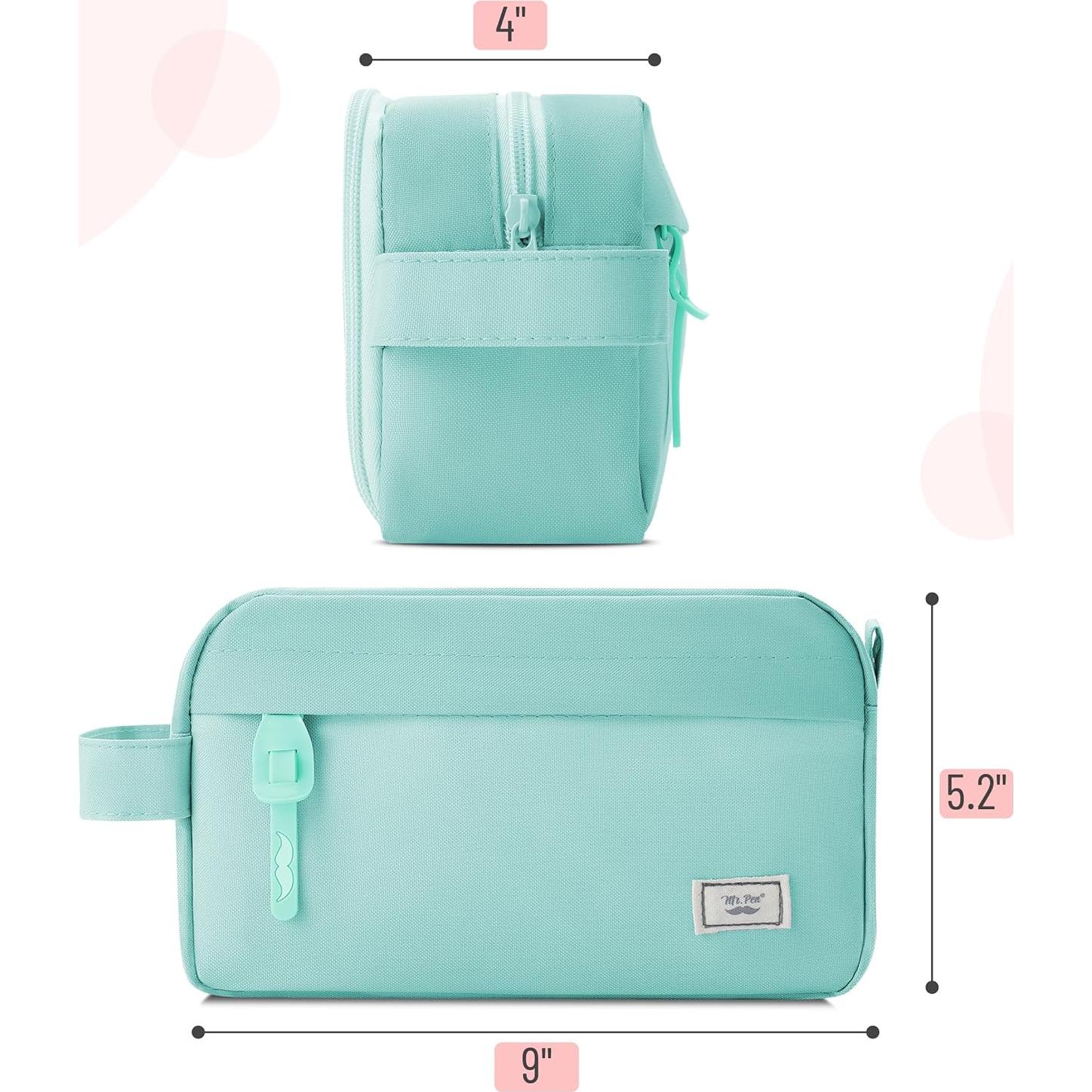 Estuche de Lápiz Mr. Pen Verde Menta 3 Compartimentos