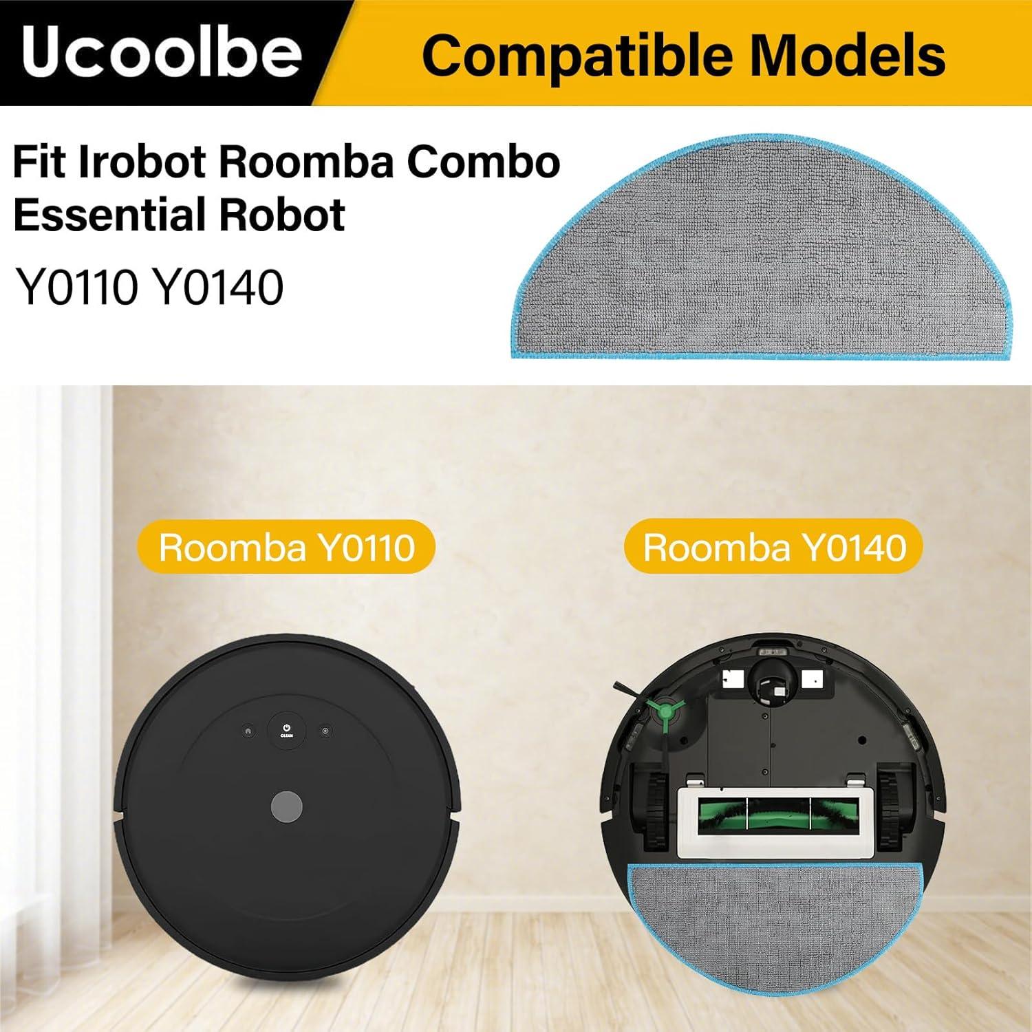 Paños de Microfibra Lavables Ucoolbe para iRobot Roomba Y0110 Y0140 Y0112 - 6 Piezas