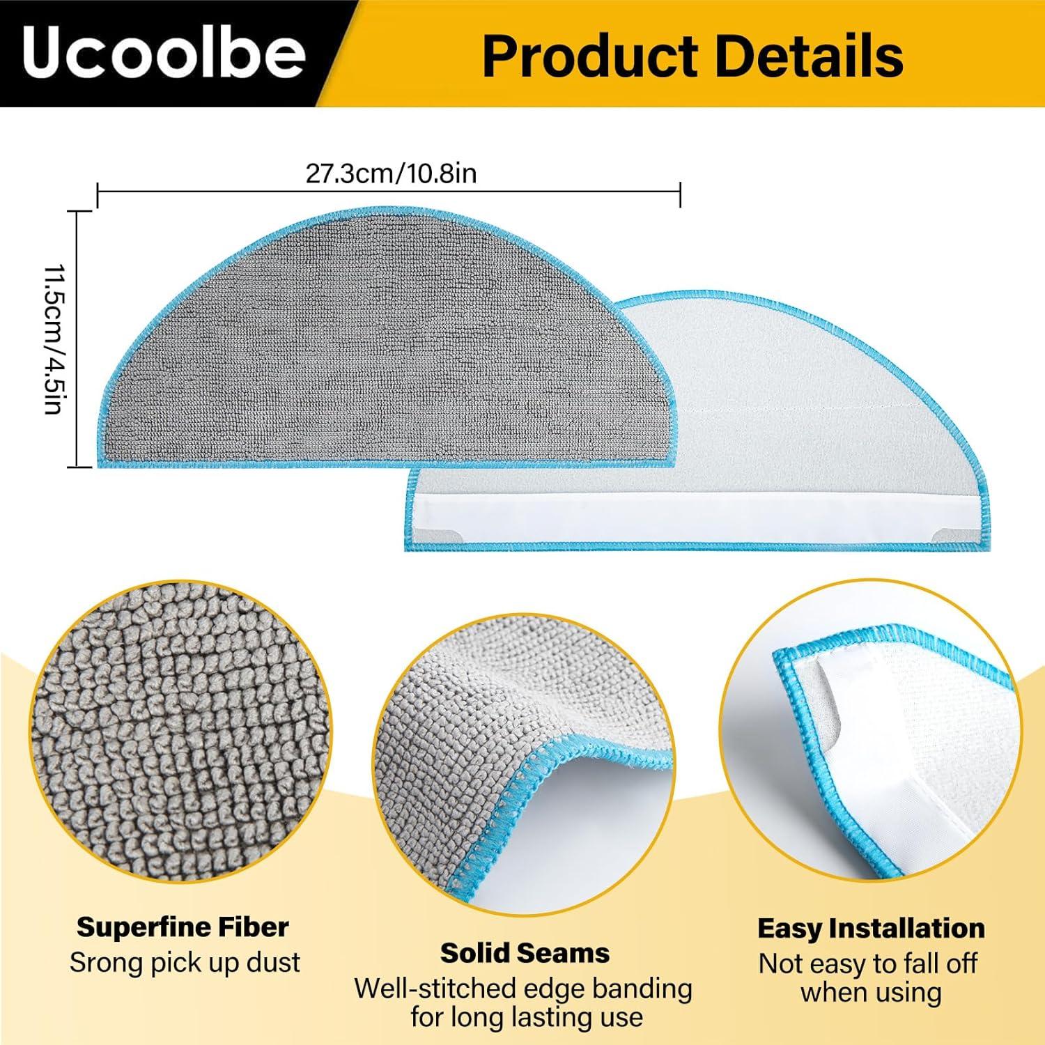 Paños de Microfibra Lavables Ucoolbe para iRobot Roomba Y0110 Y0140 Y0112 - 6 Piezas