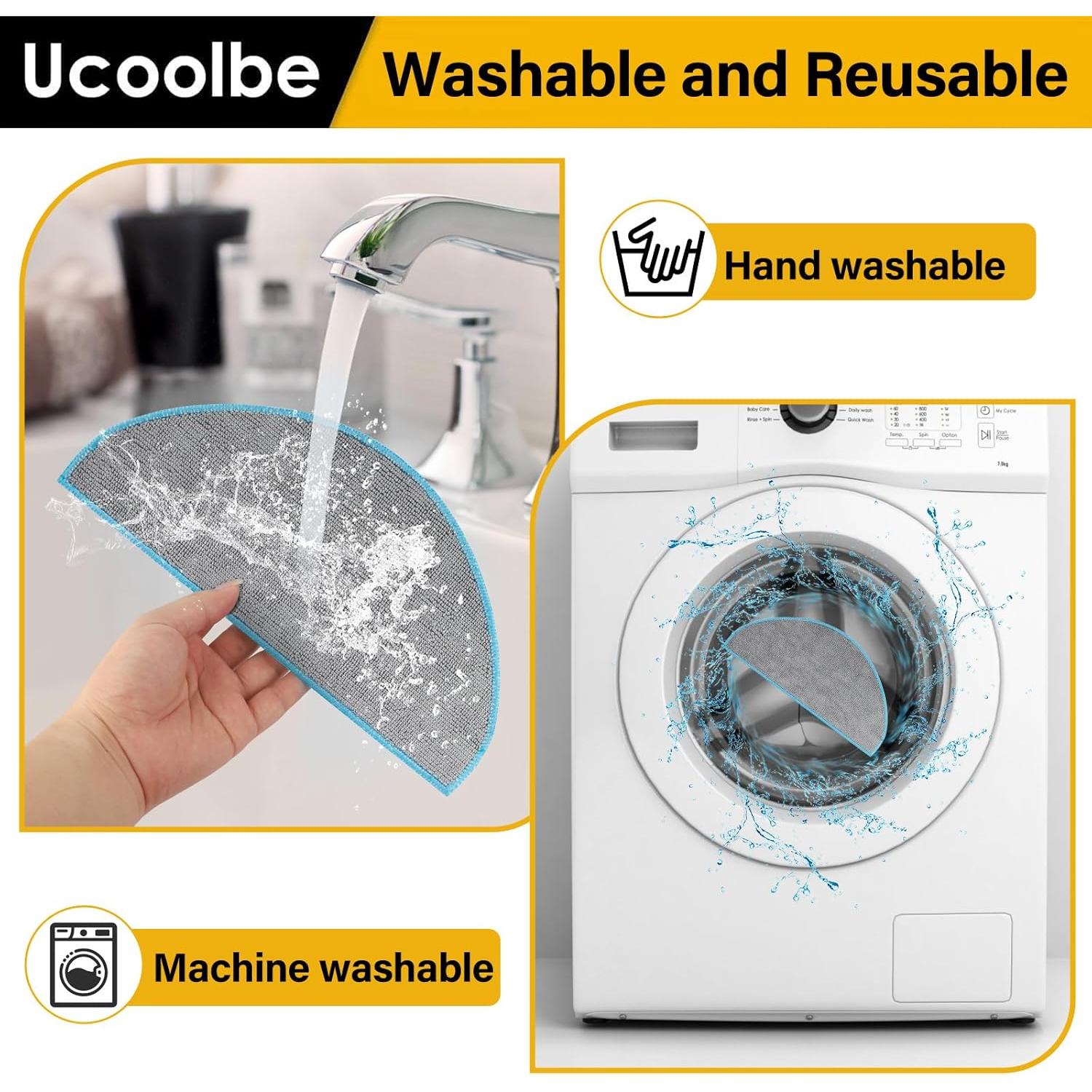 Paños de Microfibra Lavables Ucoolbe para iRobot Roomba Y0110 Y0140 Y0112 - 6 Piezas