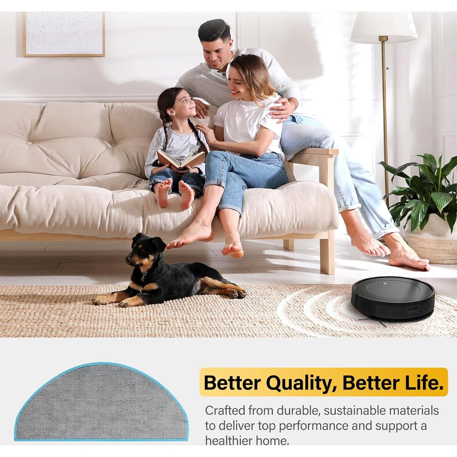 Paños de Microfibra Lavables Ucoolbe para iRobot Roomba Y0110 Y0140 Y0112 - 6 Piezas