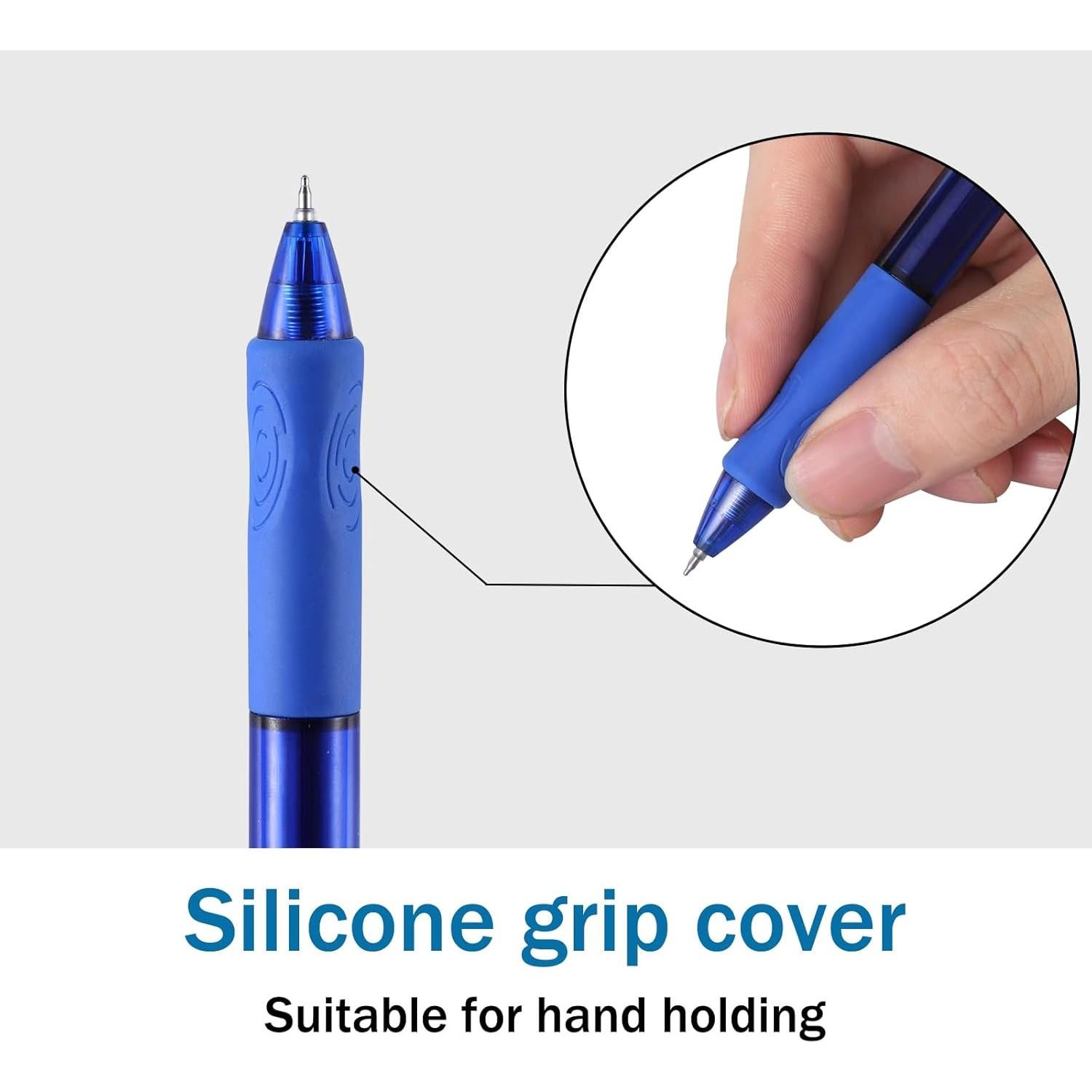 Set de 16 Bolígrafos de Gel Retráctiles Yuimion 0.5mm Tinta Negra, Roja y Azul