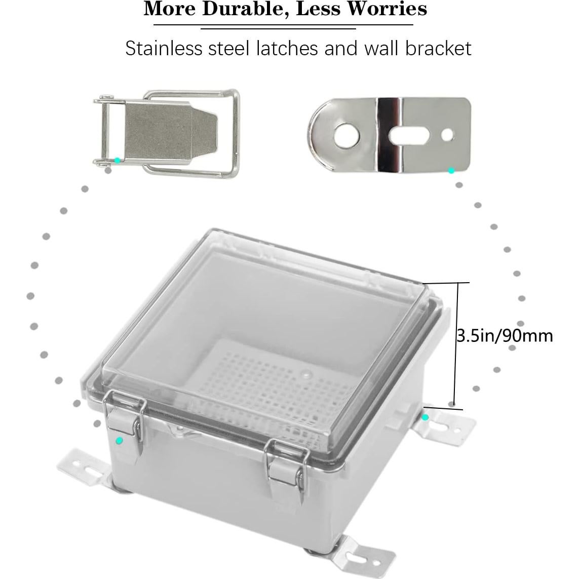 Caja de Conexiones Zulkit IP67 150x150x90mm Tapa Transparente