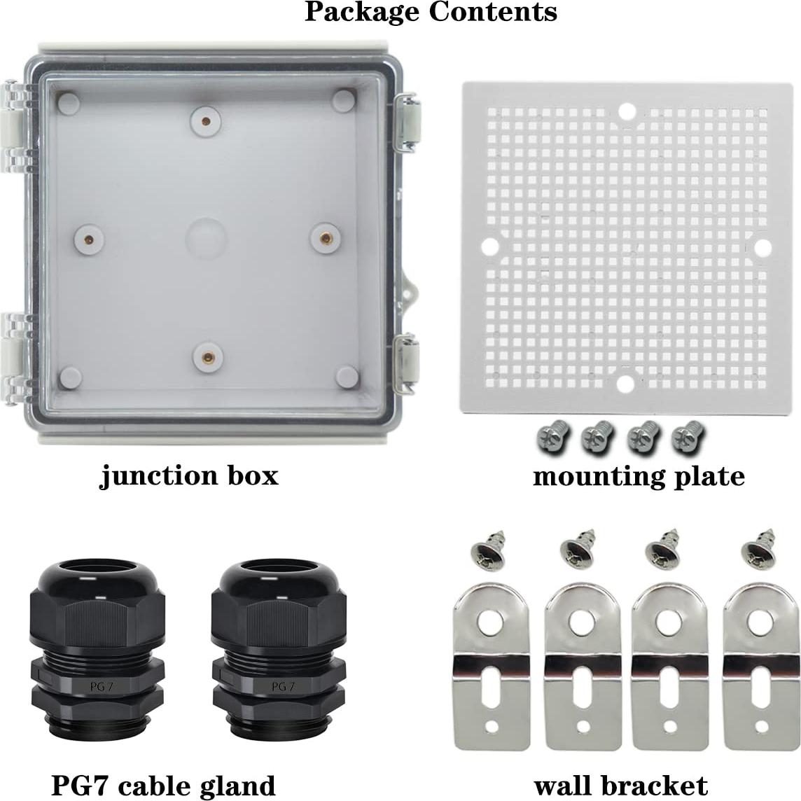 Caja de Conexiones Zulkit IP67 150x150x90mm Tapa Transparente
