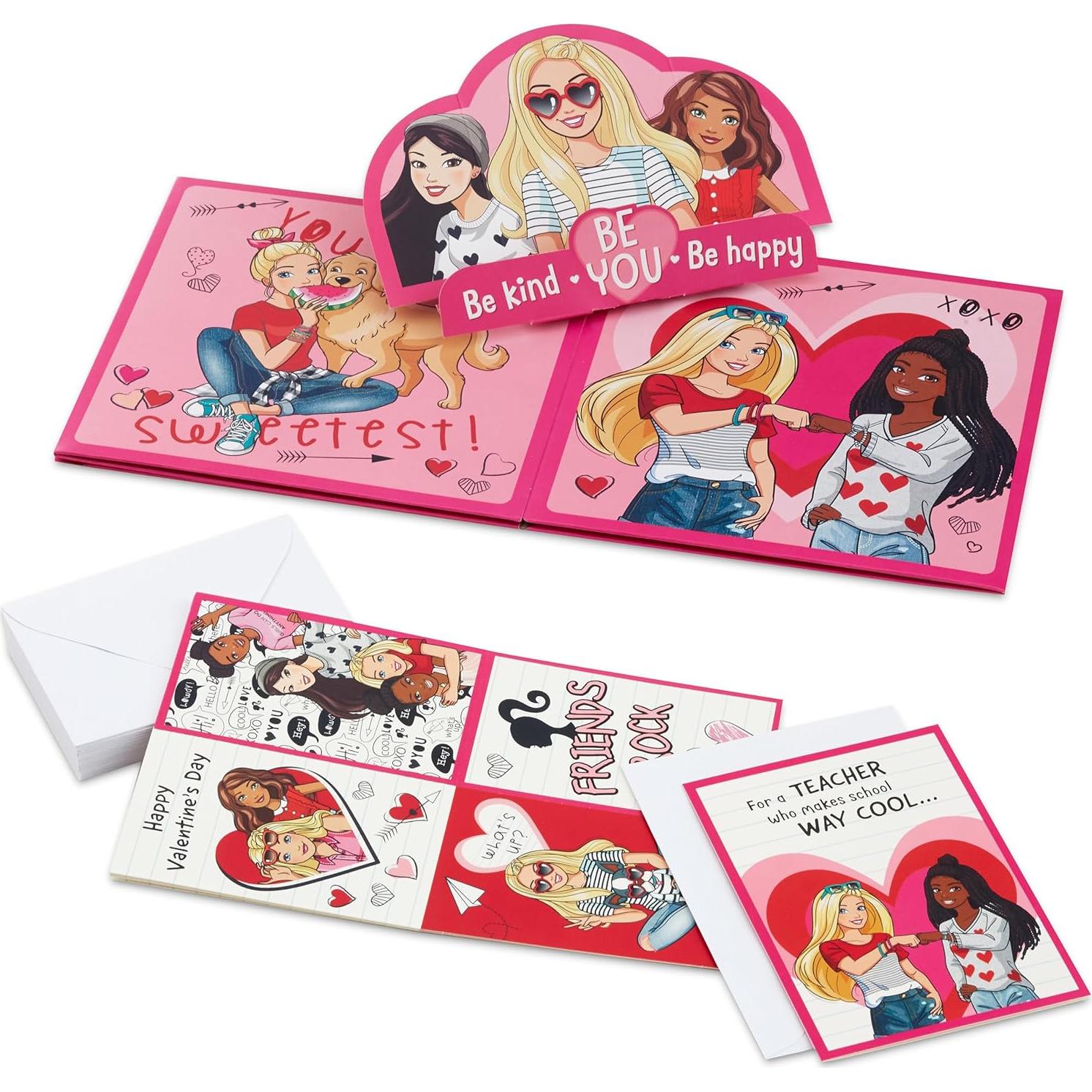 Tarjetas de San Valentín Hallmark Barbie 32 Tarjetas y Buzón