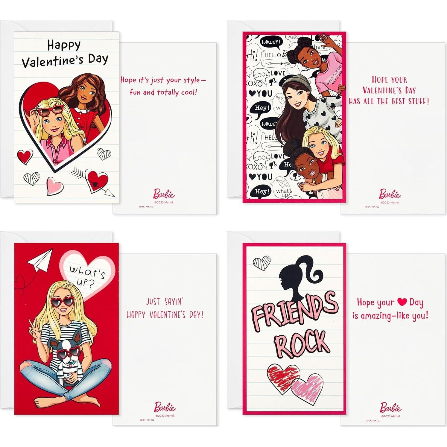 Tarjetas de San Valentín Hallmark Barbie 32 Tarjetas y Buzón