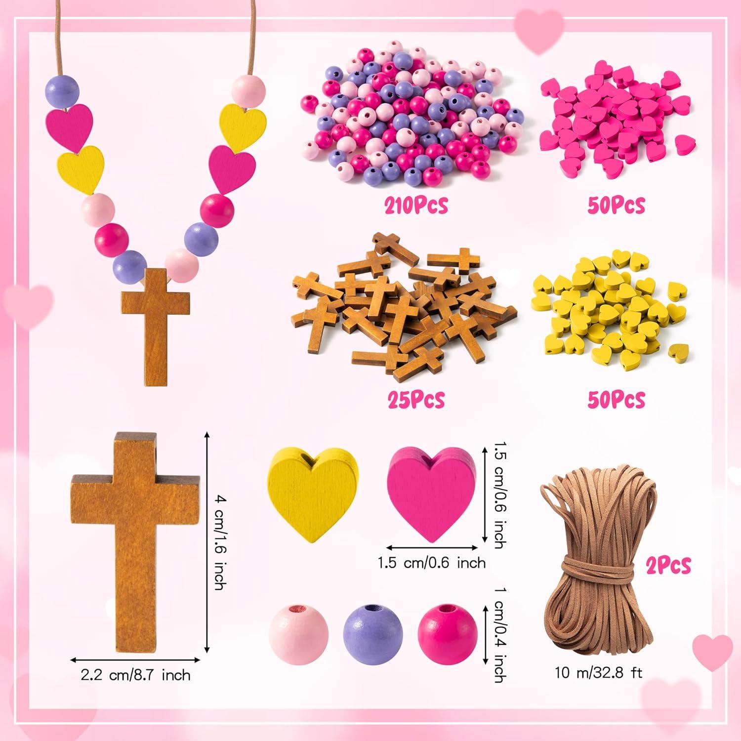 Kit de Manualidades BeYumi Collar Cruz Madera 24 Piezas