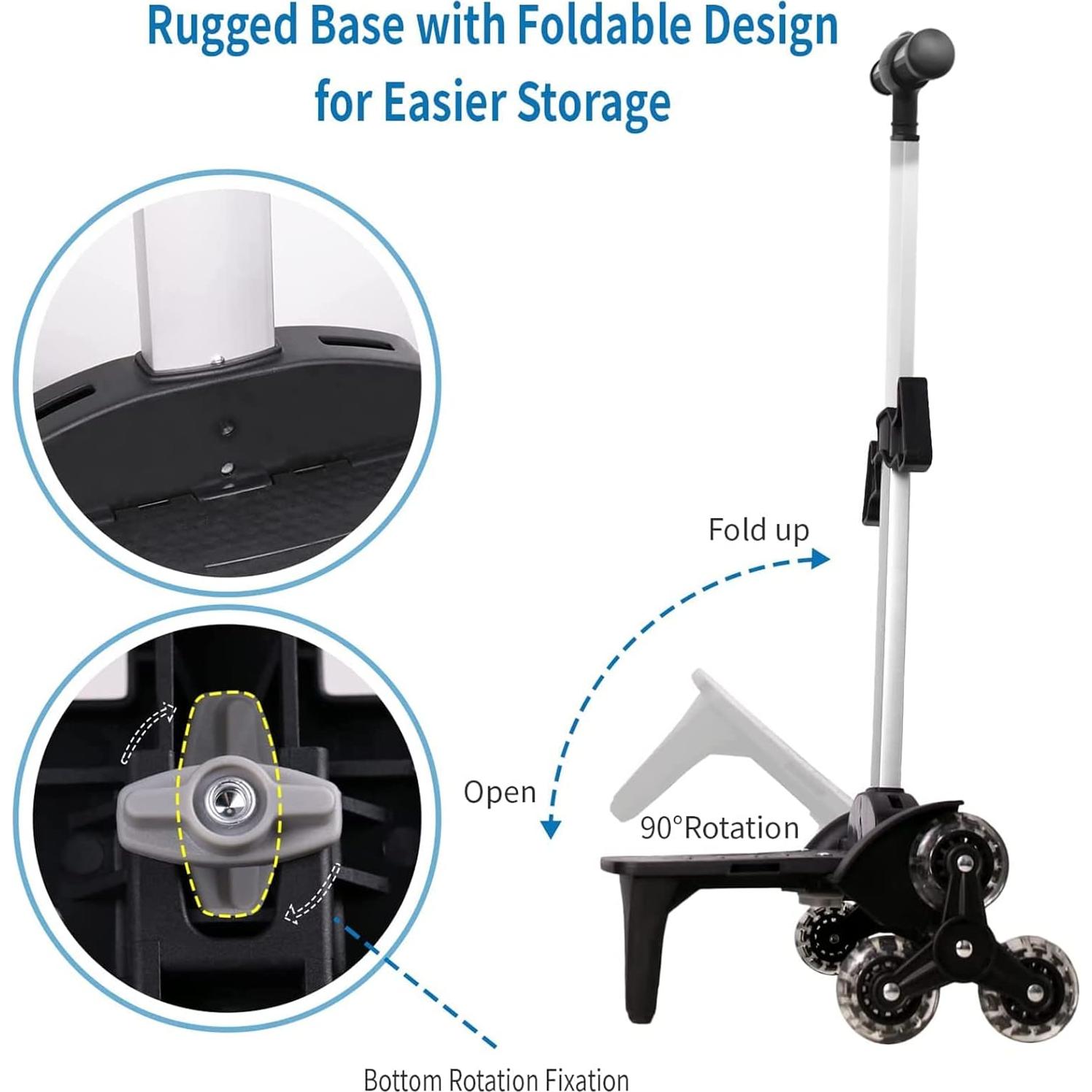 Carro de Mochila IvyH Plegable 6 Ruedas Ajustable 60-100 cm