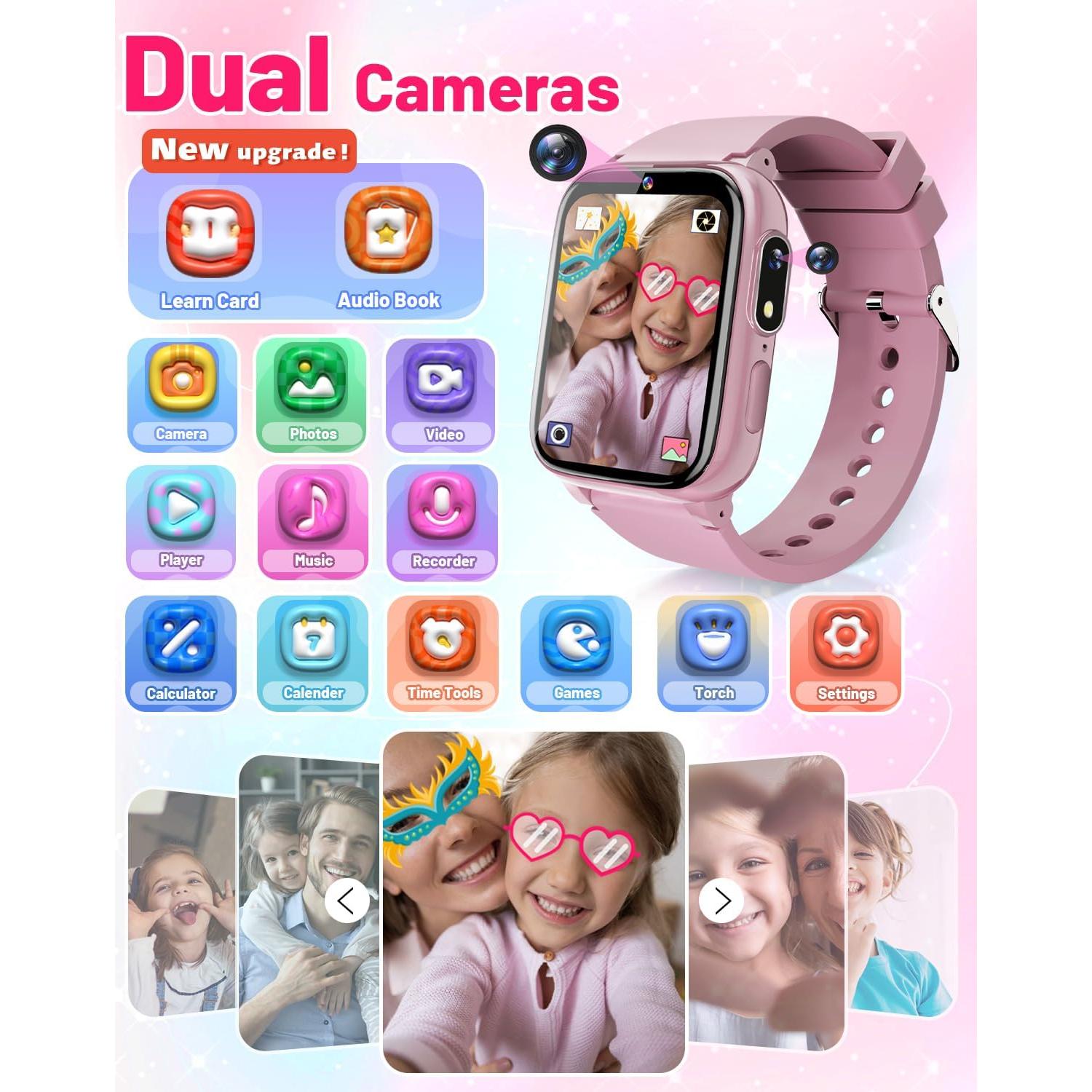 Reloj Inteligente Gothwick D11 para Niños Rosa 26 Juegos