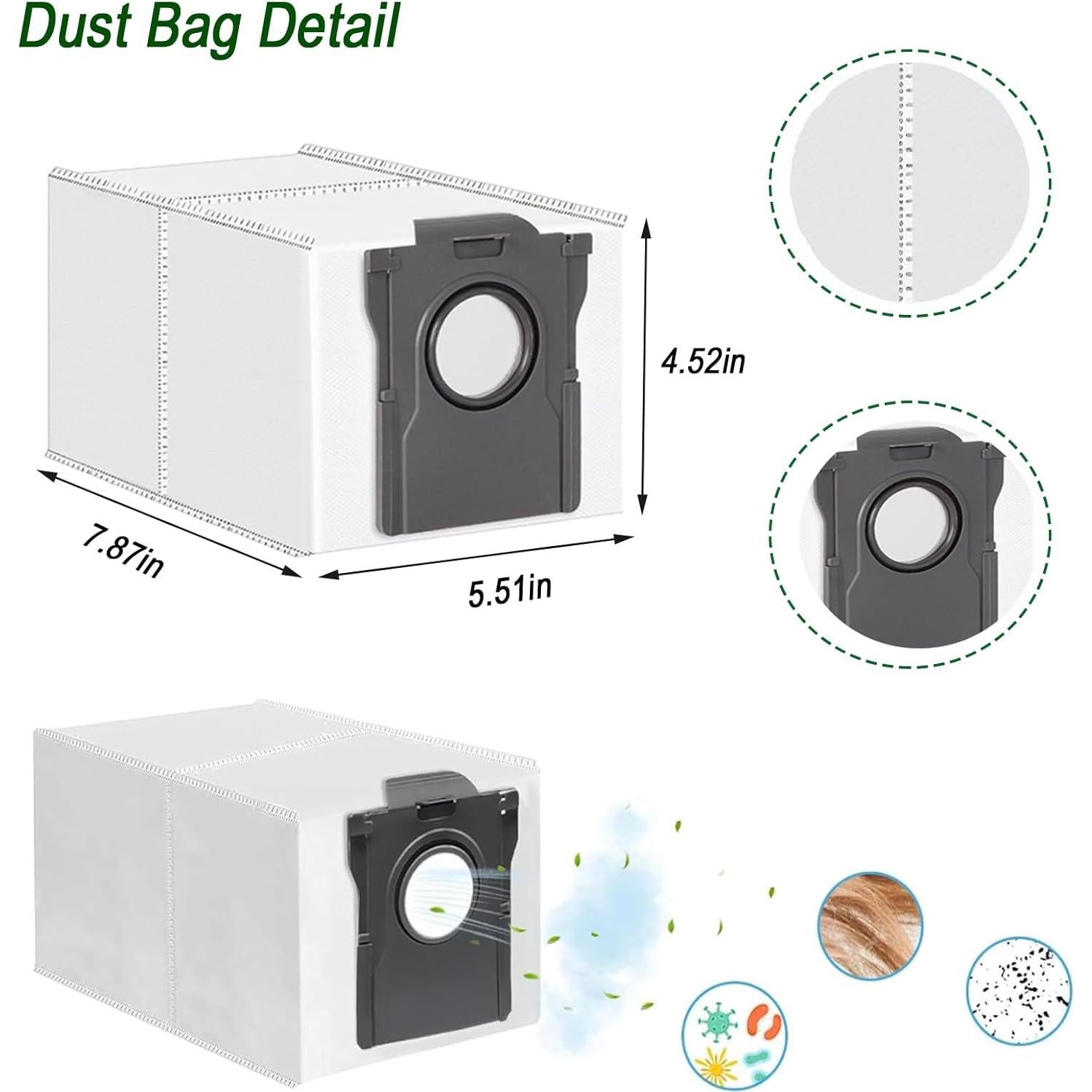 Accesorios para Aspiradora Robot Dreame X50 Ultra - 1 Cepillo, 4 Filtros, 6 Paños de Mopa, 8 Bolsas de Polvo