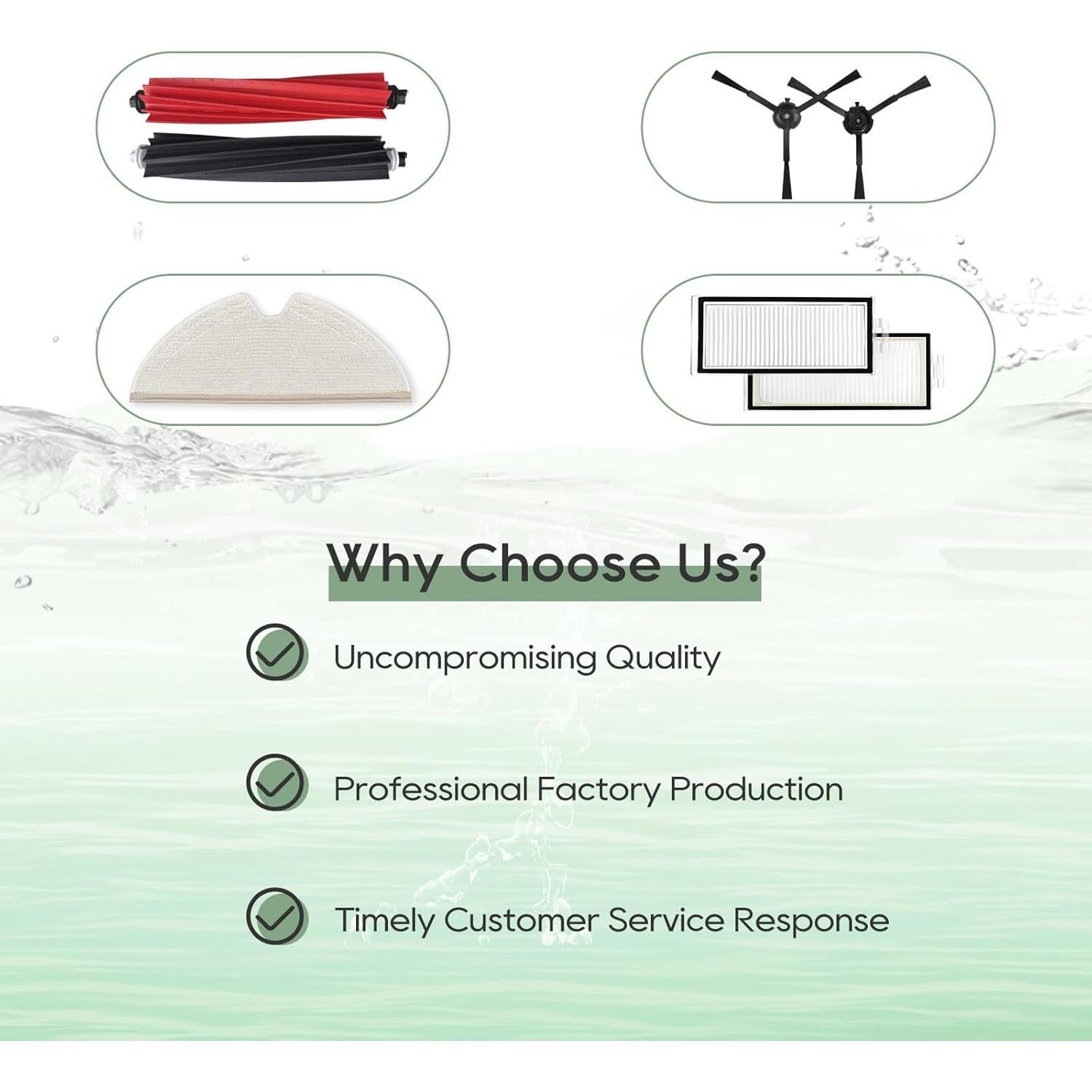 Accesorios VACKING para Roborock Q5 Pro y Q8 Max - 15 Piezas