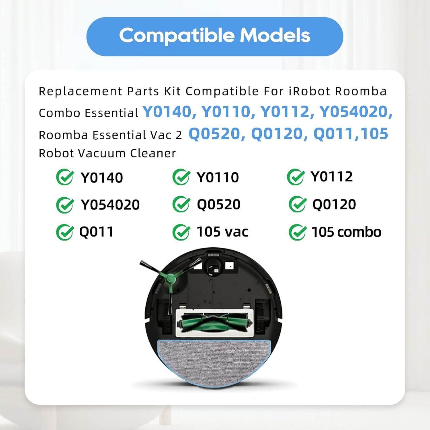 16 Piezas Repuesto iRobot Roomba Combo Esencial Y0140 Y0110