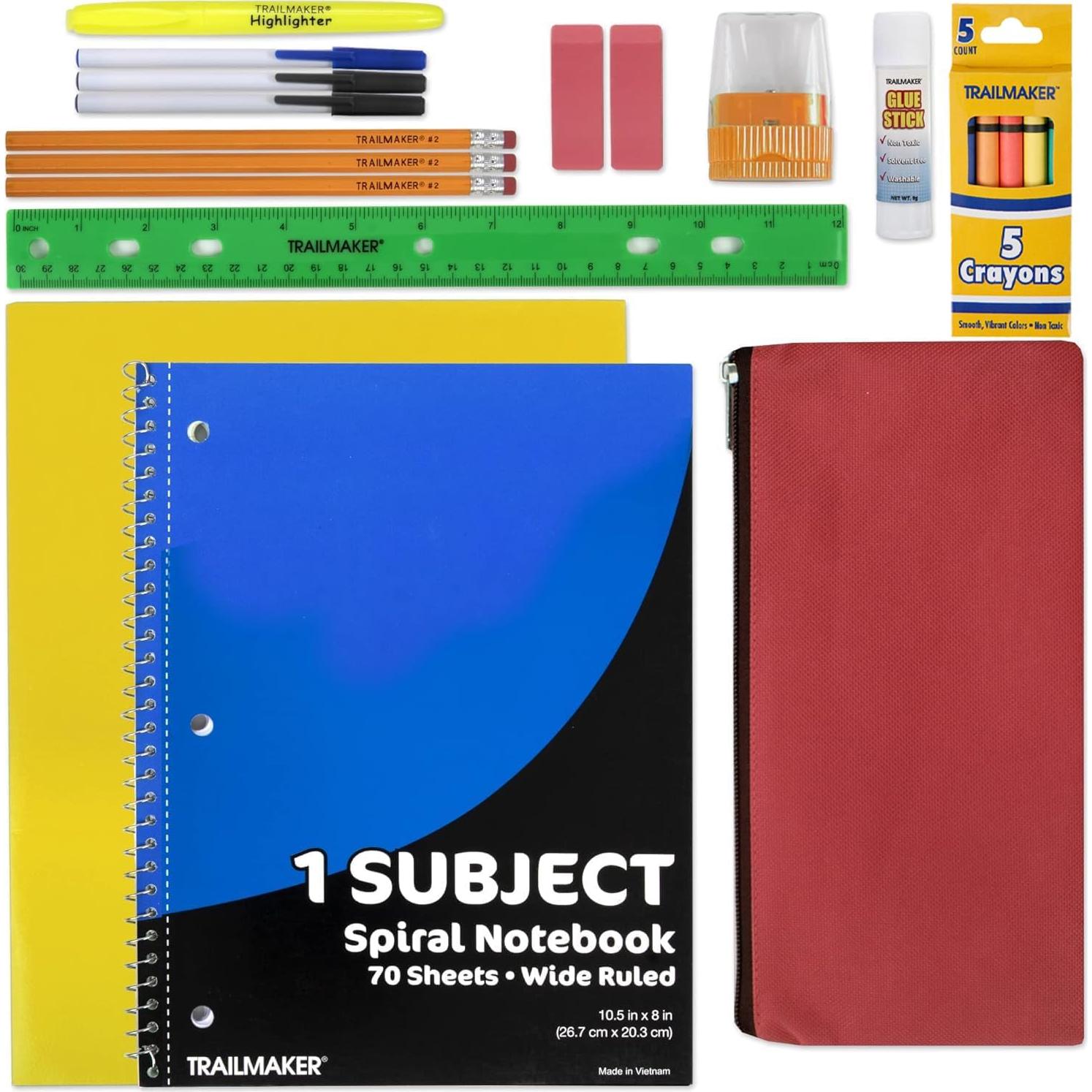 Kit de Suministros Escolares Trail Maker 20 Piezas K-12