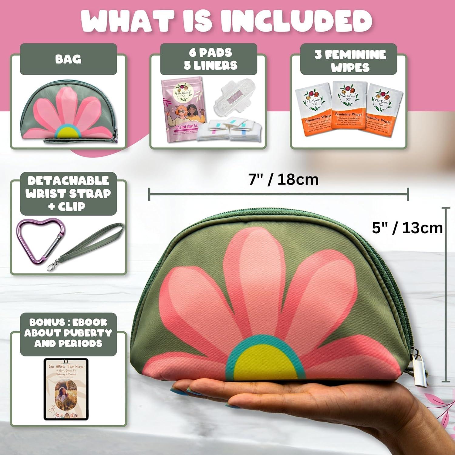 Kit de Inicio de Período Bloom para Niñas 9-12 Años Verde