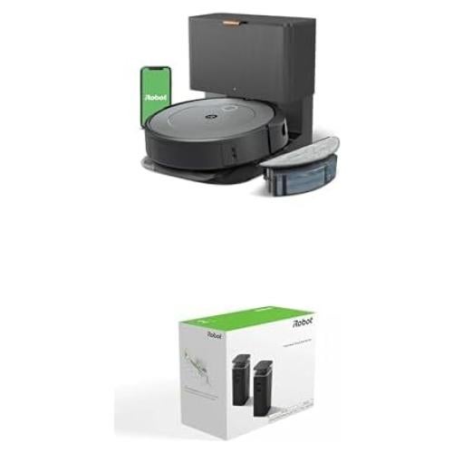 Bundle of iRobot® Roomba Combo® i3+ (3574) Self-Emptying Robot Vacuum & Mop, Clean by Room with Smart Mapping w/iRobot Authentic Replacement Parts - Dual Virtual Wall 2-Pack
