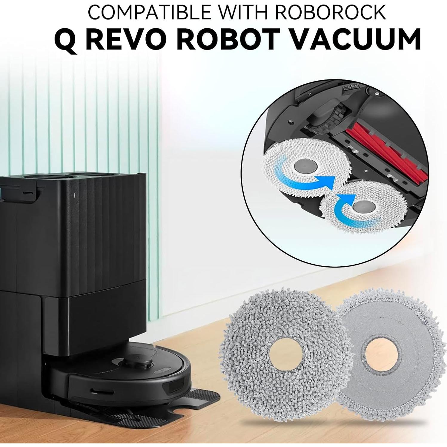 Paños de Microfibra para Mop Roborock Q Revo - 8 Pzs