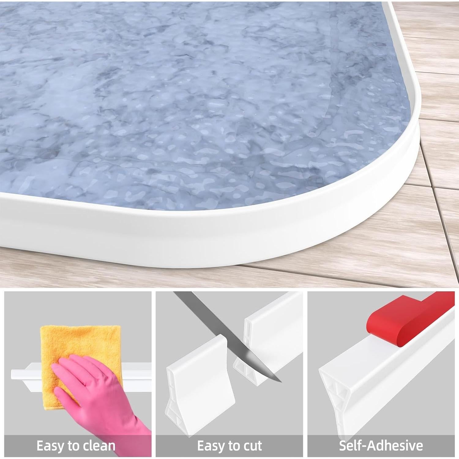 Dique de Ducha Duzzy 99 cm x 8.89 cm x 3.81 cm Blanco