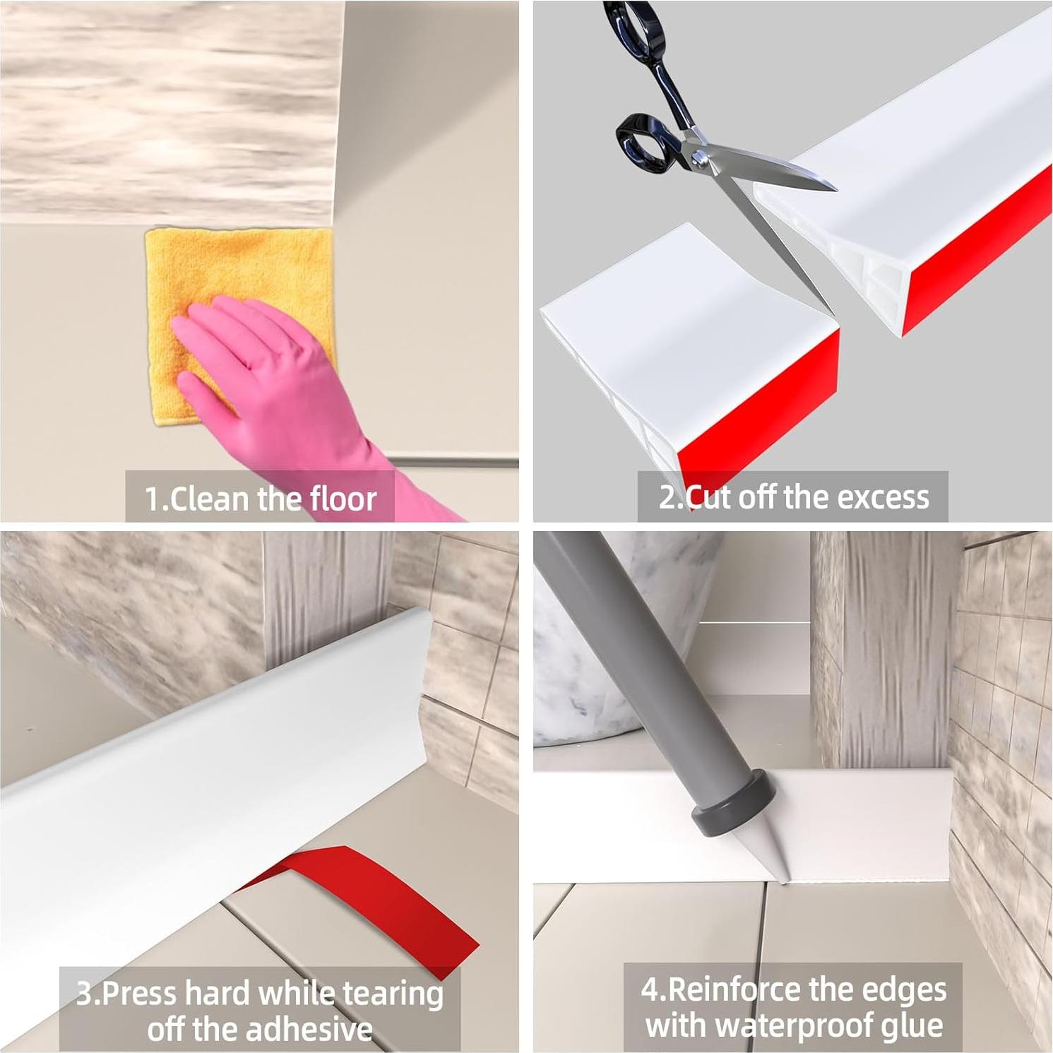 Dique de Ducha Duzzy 99 cm x 8.89 cm x 3.81 cm Blanco