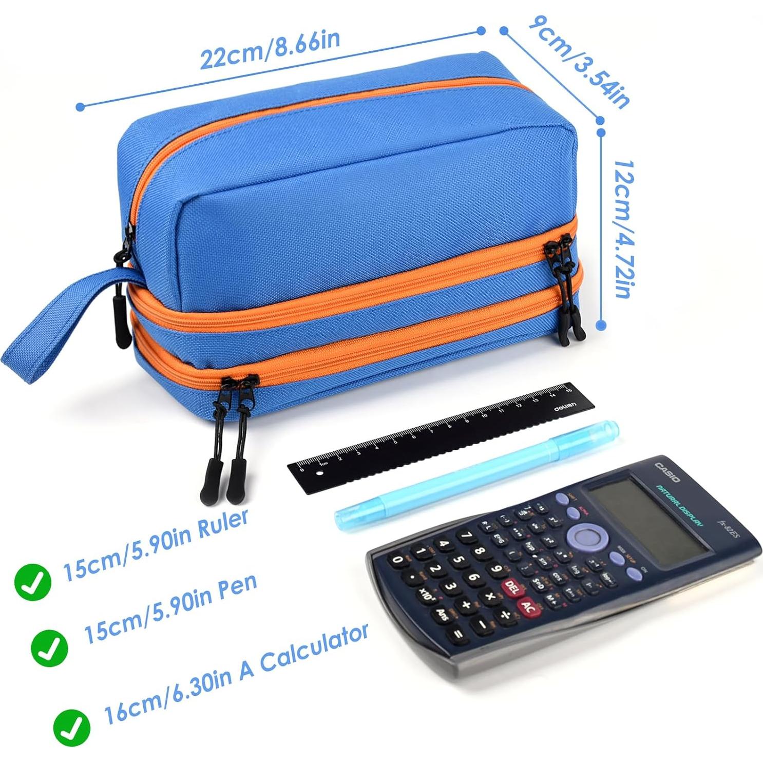 Estuche de Lápices Genteen Azul 3 Compartimentos 22x12cm