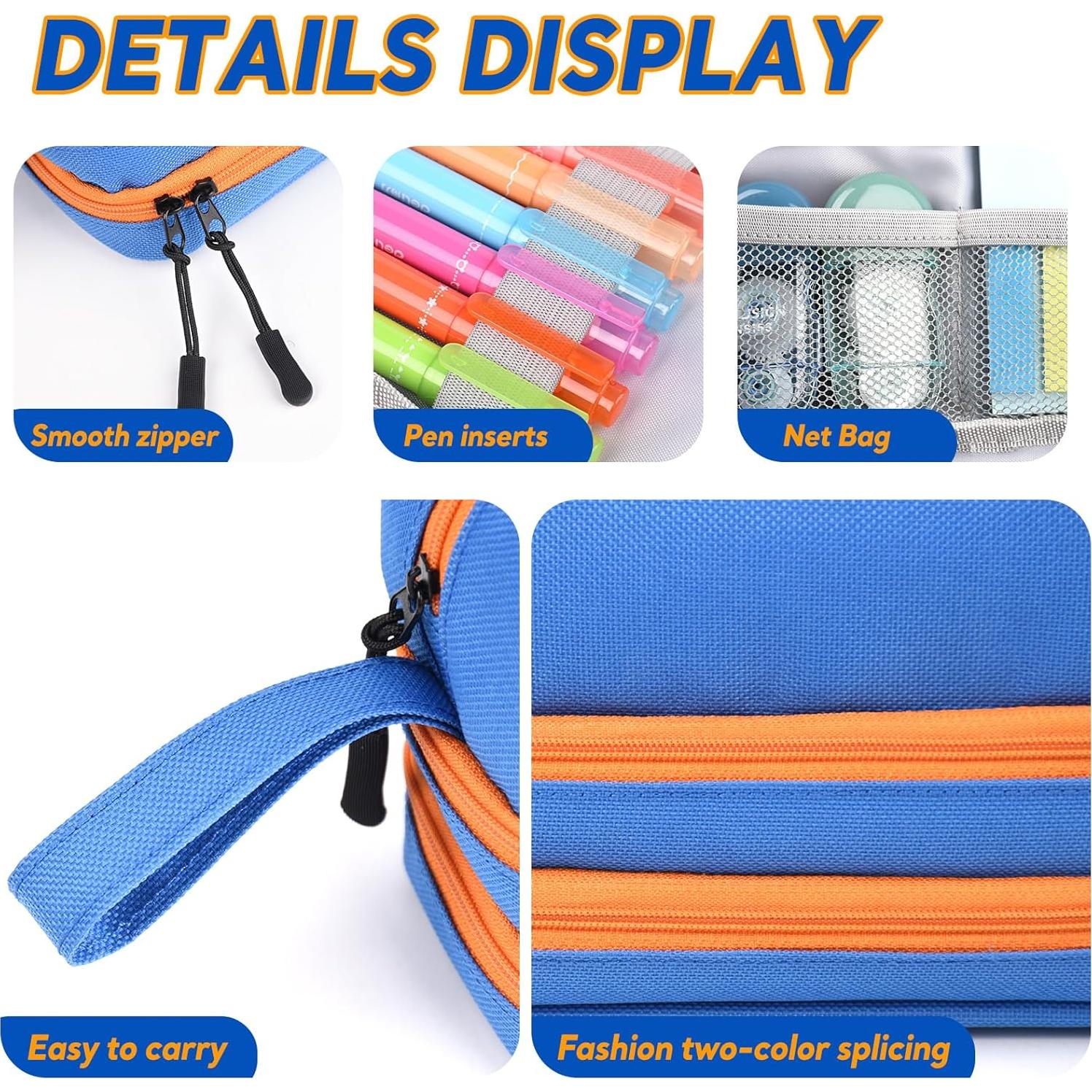 Estuche de Lápices Genteen Azul 3 Compartimentos 22x12cm