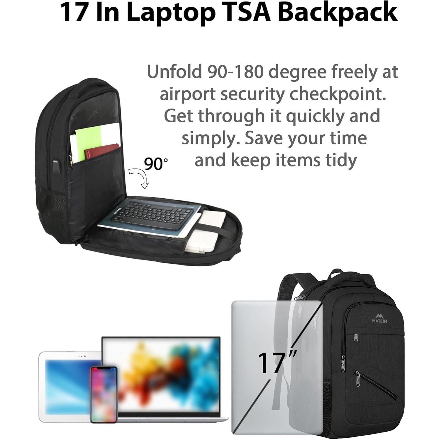 Mochila MATEIN para Laptop 17" Resistente al Agua