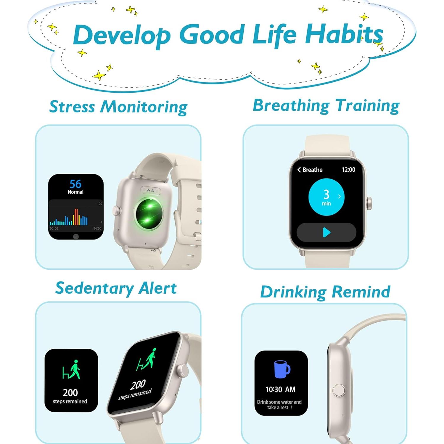 Reloj Inteligente KALINCO para Niños 1.8'' IP68 Fitness