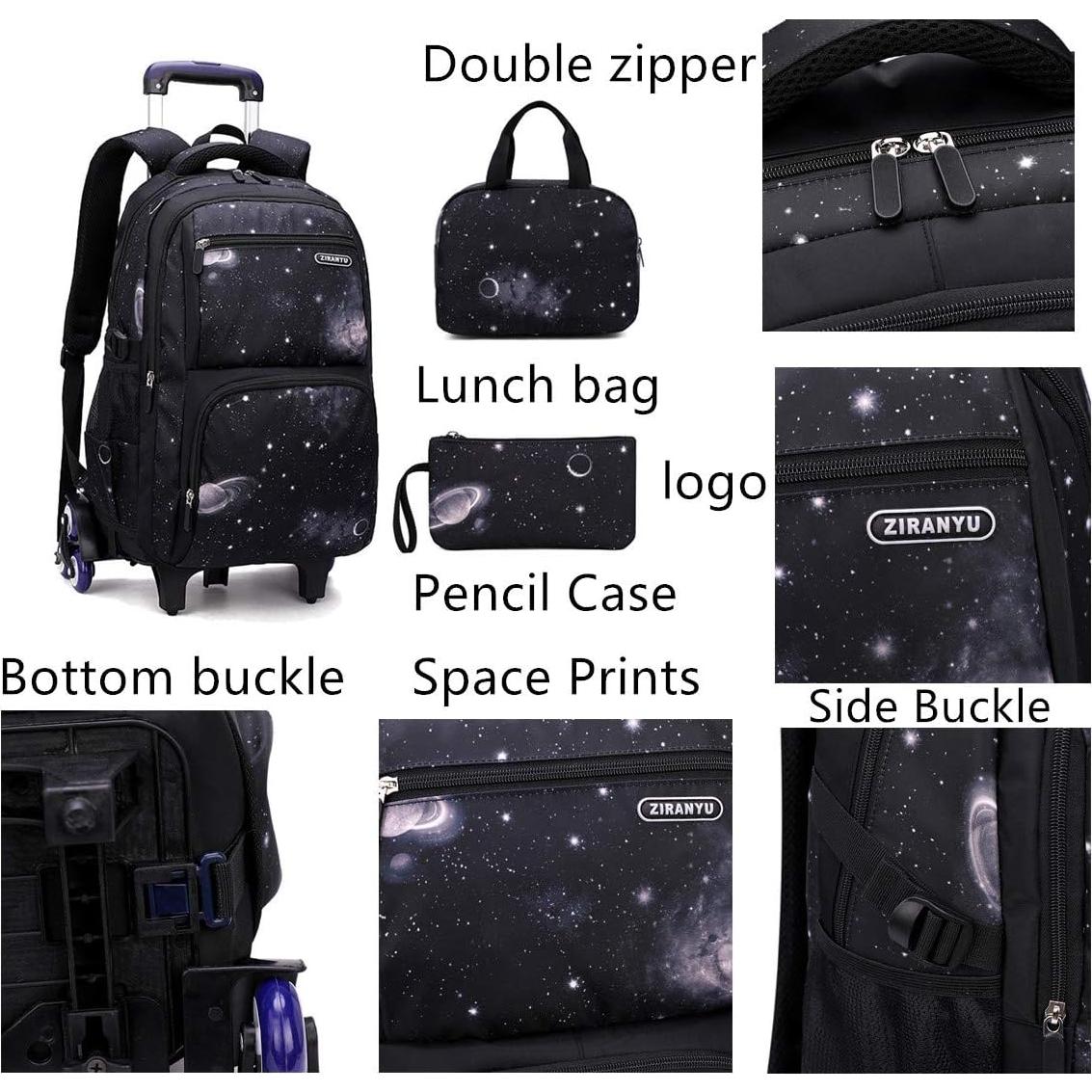 Mochila Rodante VIDOSCLA Galaxy 31L para Niños con 6 Ruedas