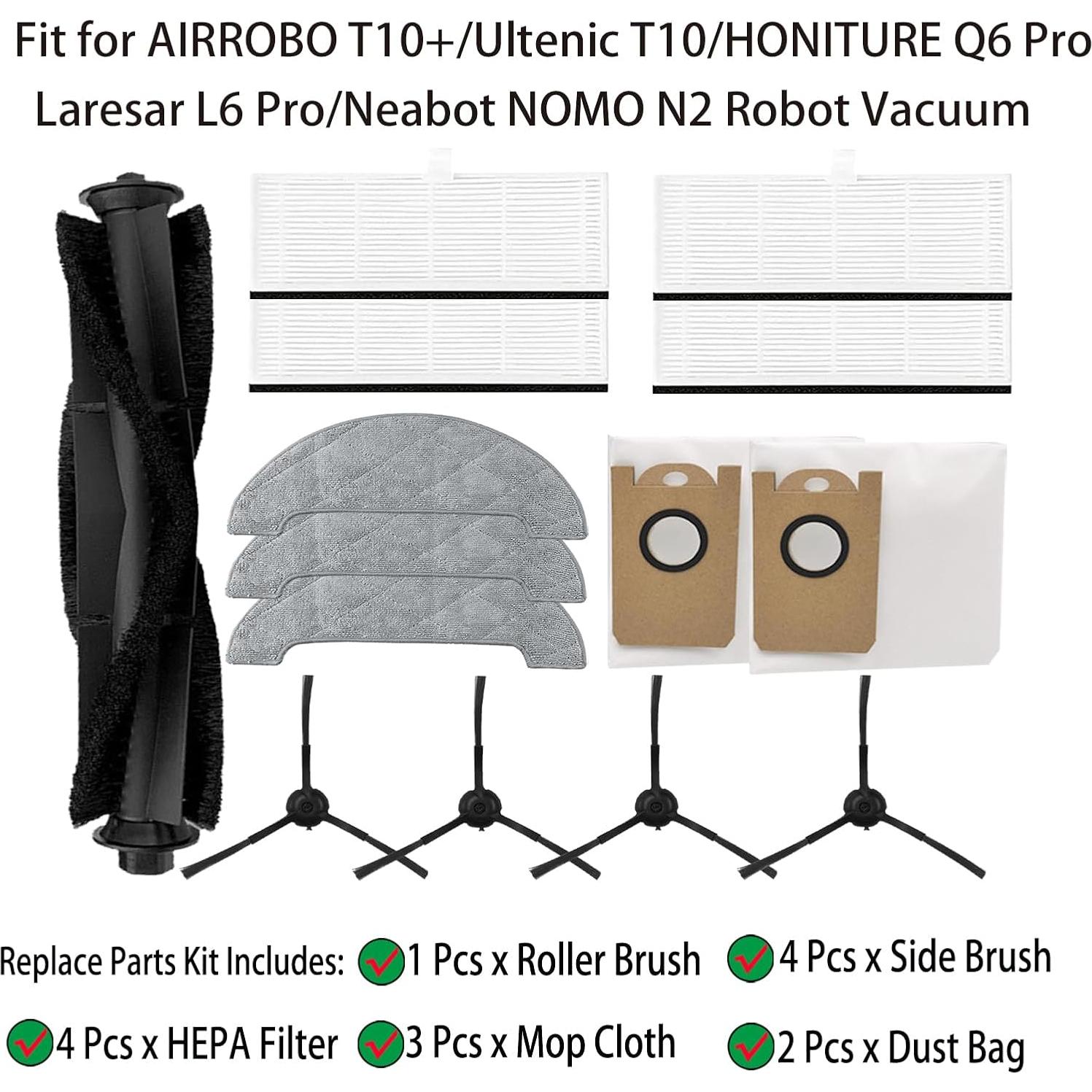 Kit de Repuestos para Aspiradora Robot YERXPAFT T10+ y Otros