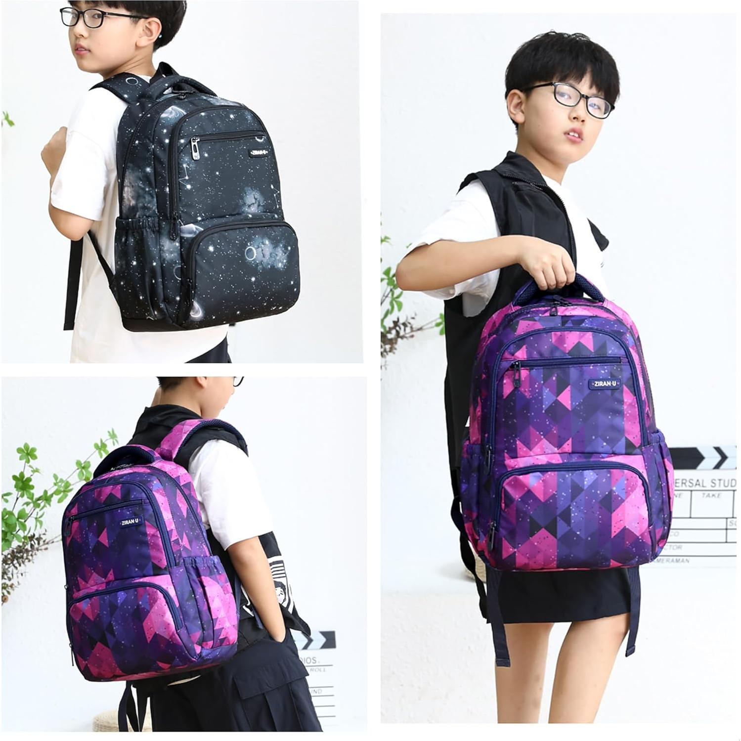 Mochila MITOWERMI Niños 43cm Geométrica Púrpura 21L