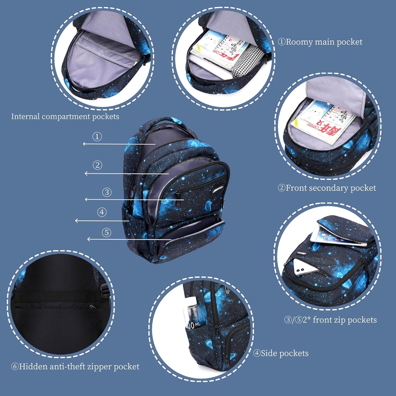 Mochila MITOWERMI Niños 43cm Geométrica Púrpura 21L