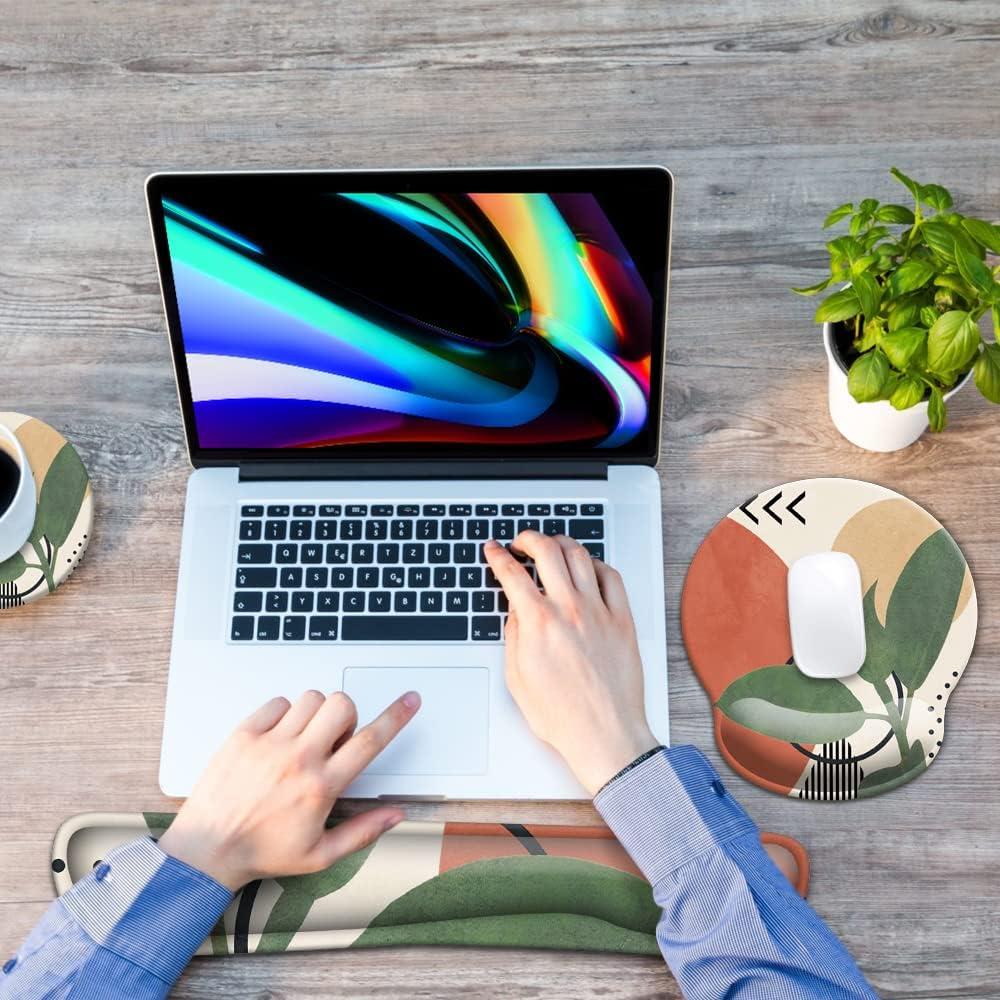 Set Reposamuñecas Ergonómico HOPONY con Alfombrilla y Posavasos