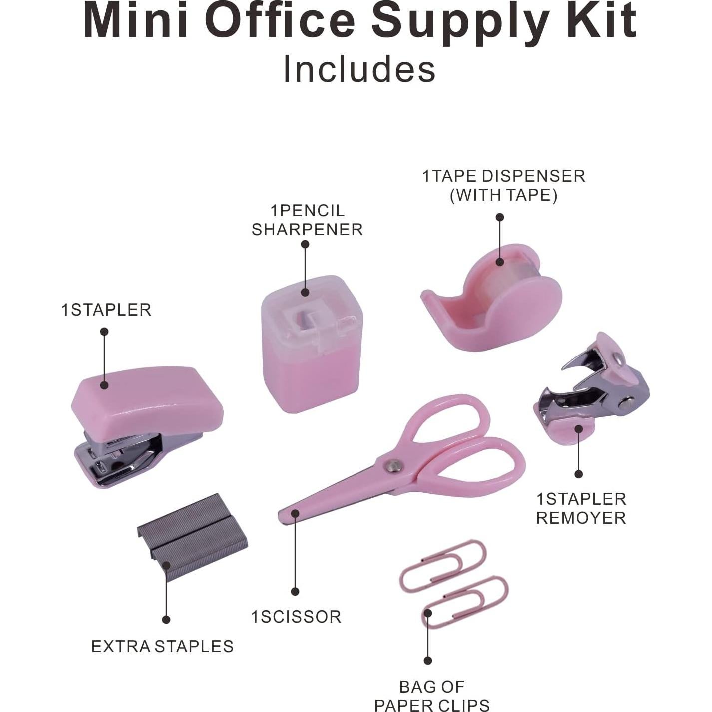 Kit de Suministros de Oficina YIZOCENGUO Rosa Mini