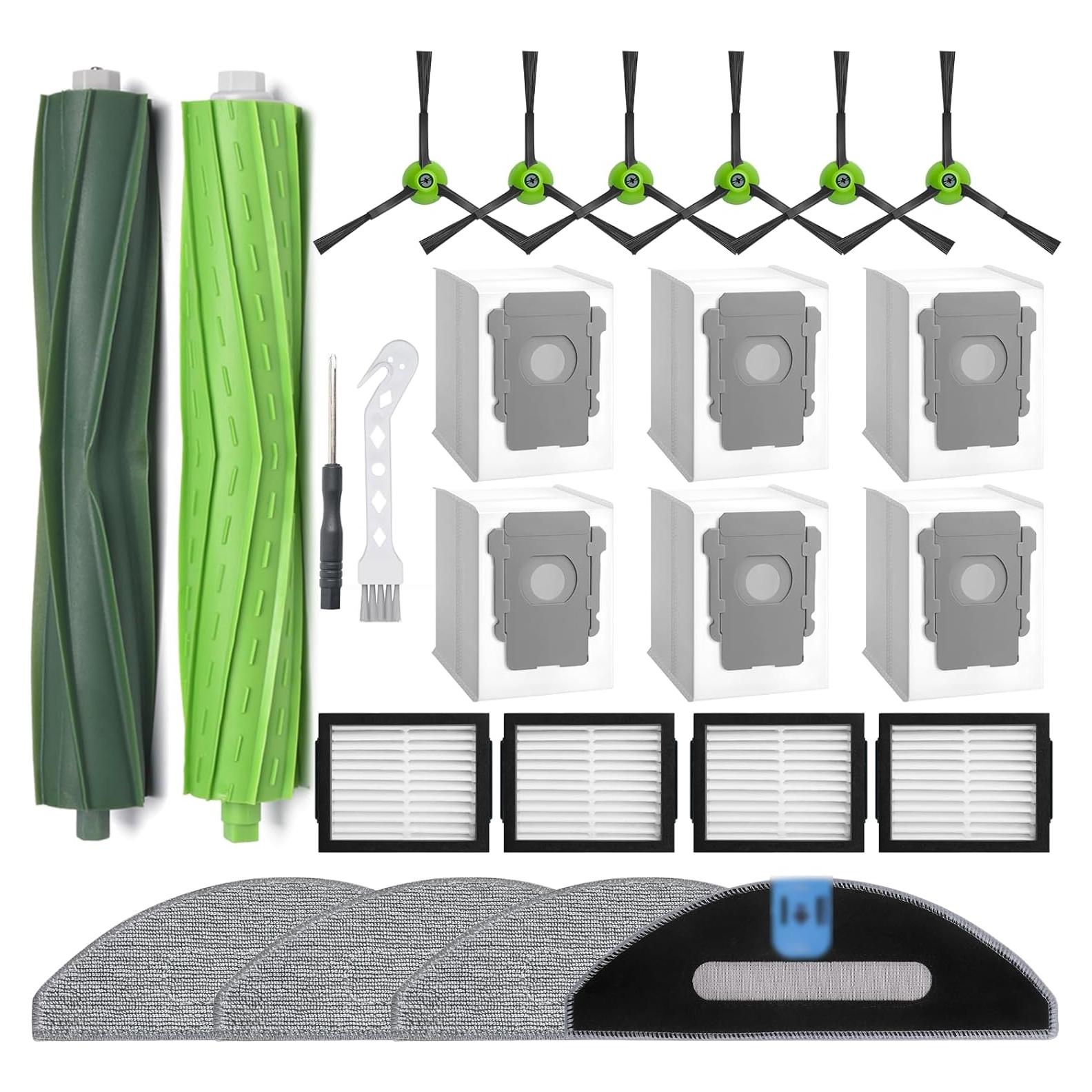 Kit de Repuestos BUXEBUX para iRobot Roomba i5/j5/i3+ - 2 Cepillos, 4 Filtros HEPA, 4 Paños de Mopa
