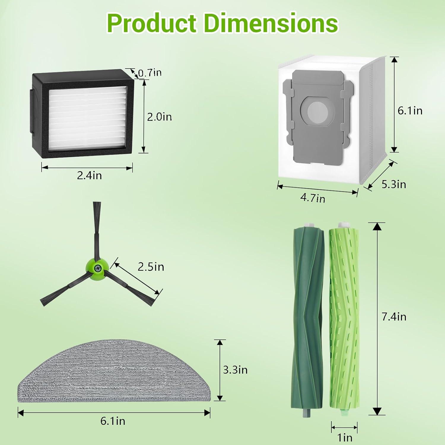 Kit de Repuestos BUXEBUX para iRobot Roomba i5/j5/i3+ - 2 Cepillos, 4 Filtros HEPA, 4 Paños de Mopa