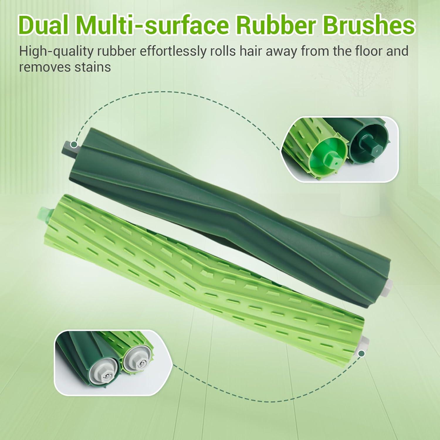 Kit de Repuestos BUXEBUX para iRobot Roomba i5/j5/i3+ - 2 Cepillos, 4 Filtros HEPA, 4 Paños de Mopa