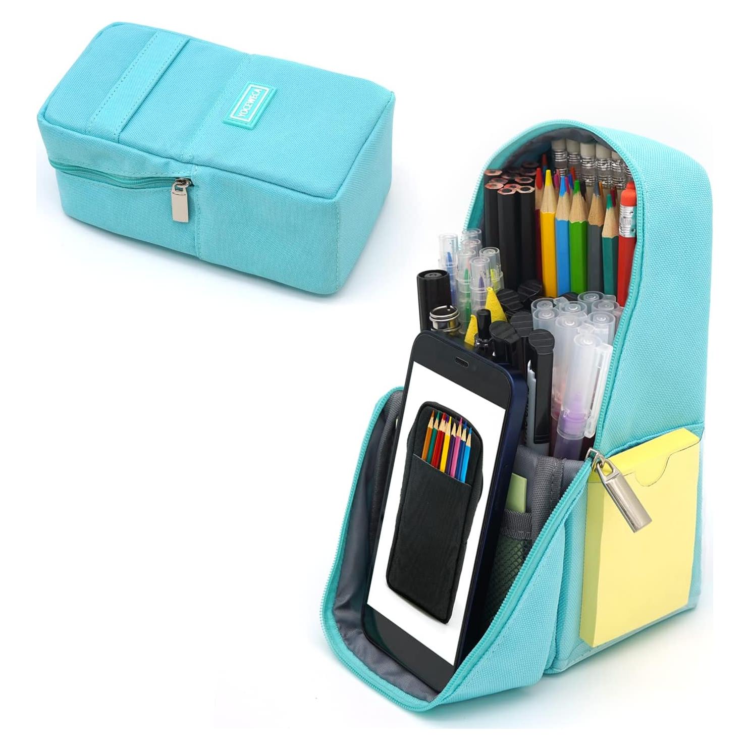 Estuche de Lona Multifuncional EnHong Verde Menta 19x9cm