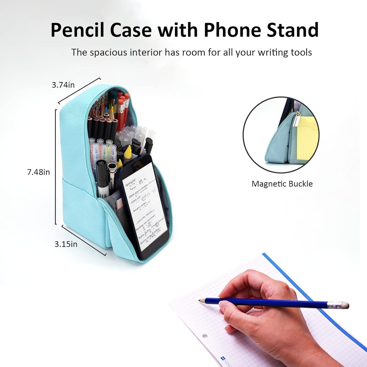 Estuche de Lona Multifuncional EnHong Verde Menta 19x9cm