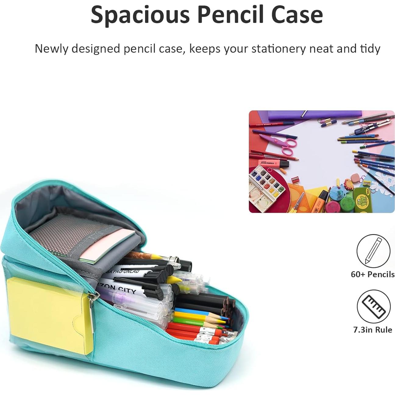 Estuche de Lona Multifuncional EnHong Verde Menta 19x9cm