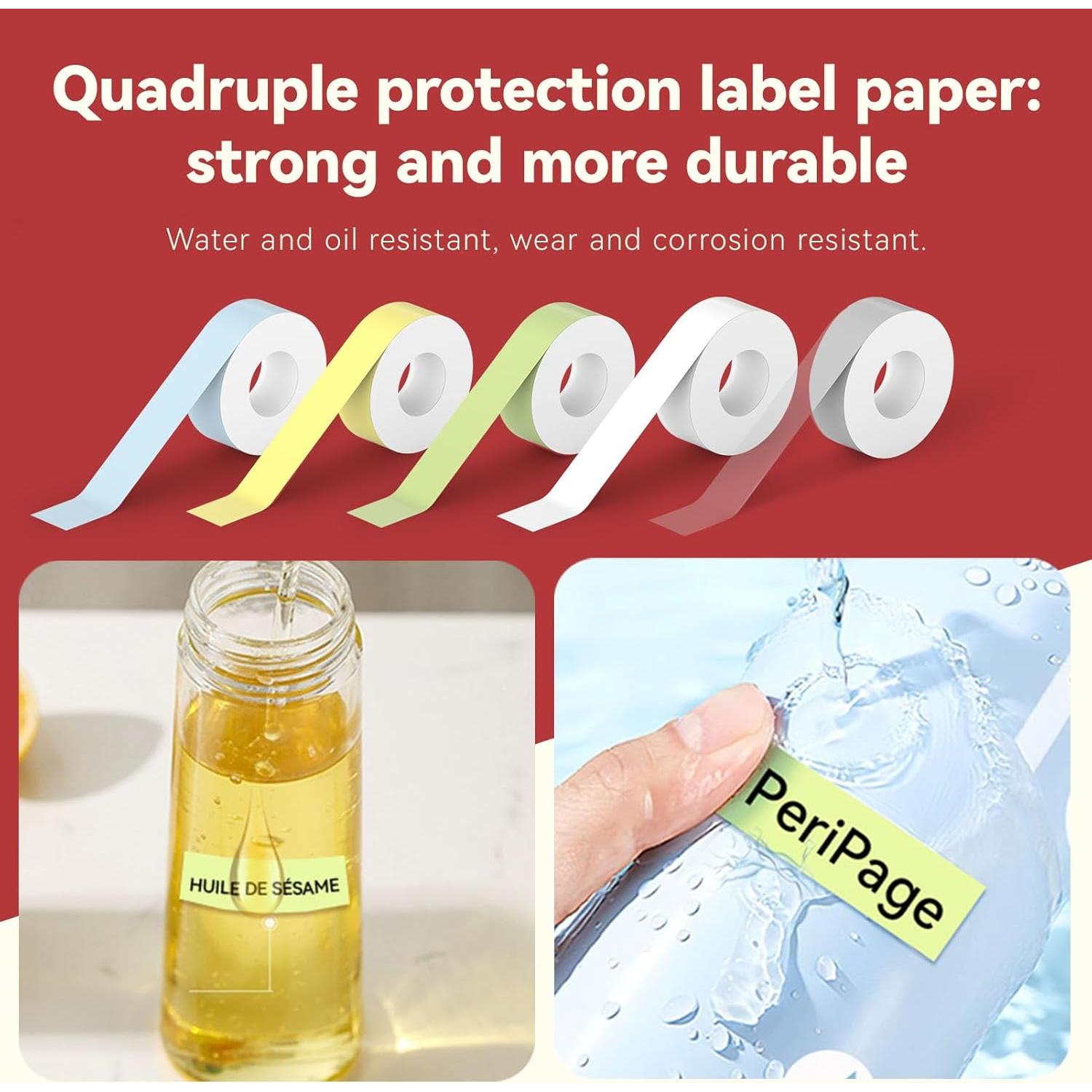 Cinta de Etiqueta Resistente al Agua PeriPage 1.4 cm x 4.2 m