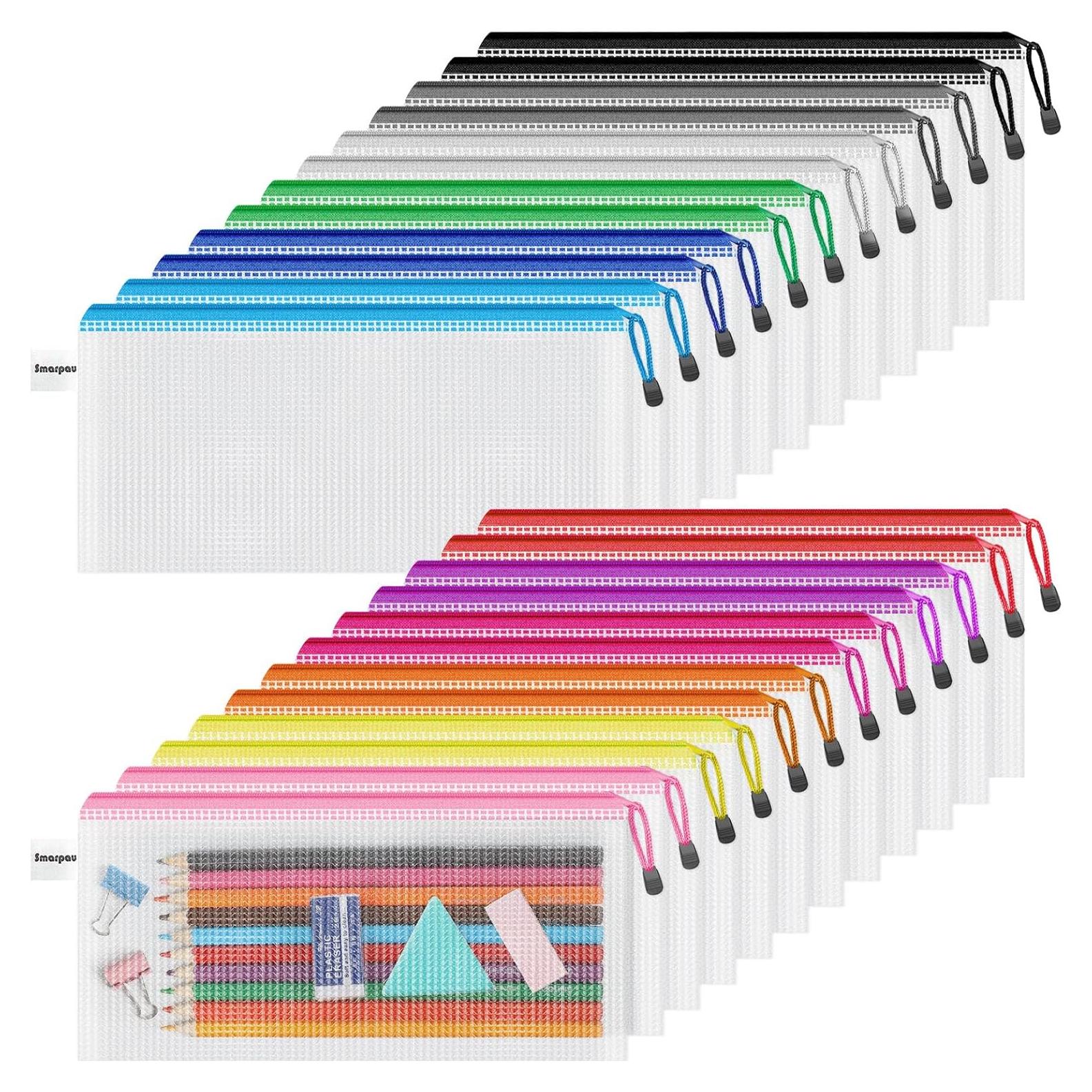 Fundas para Lápices Smarpau 24PCS A6 12 Colores Impermeables