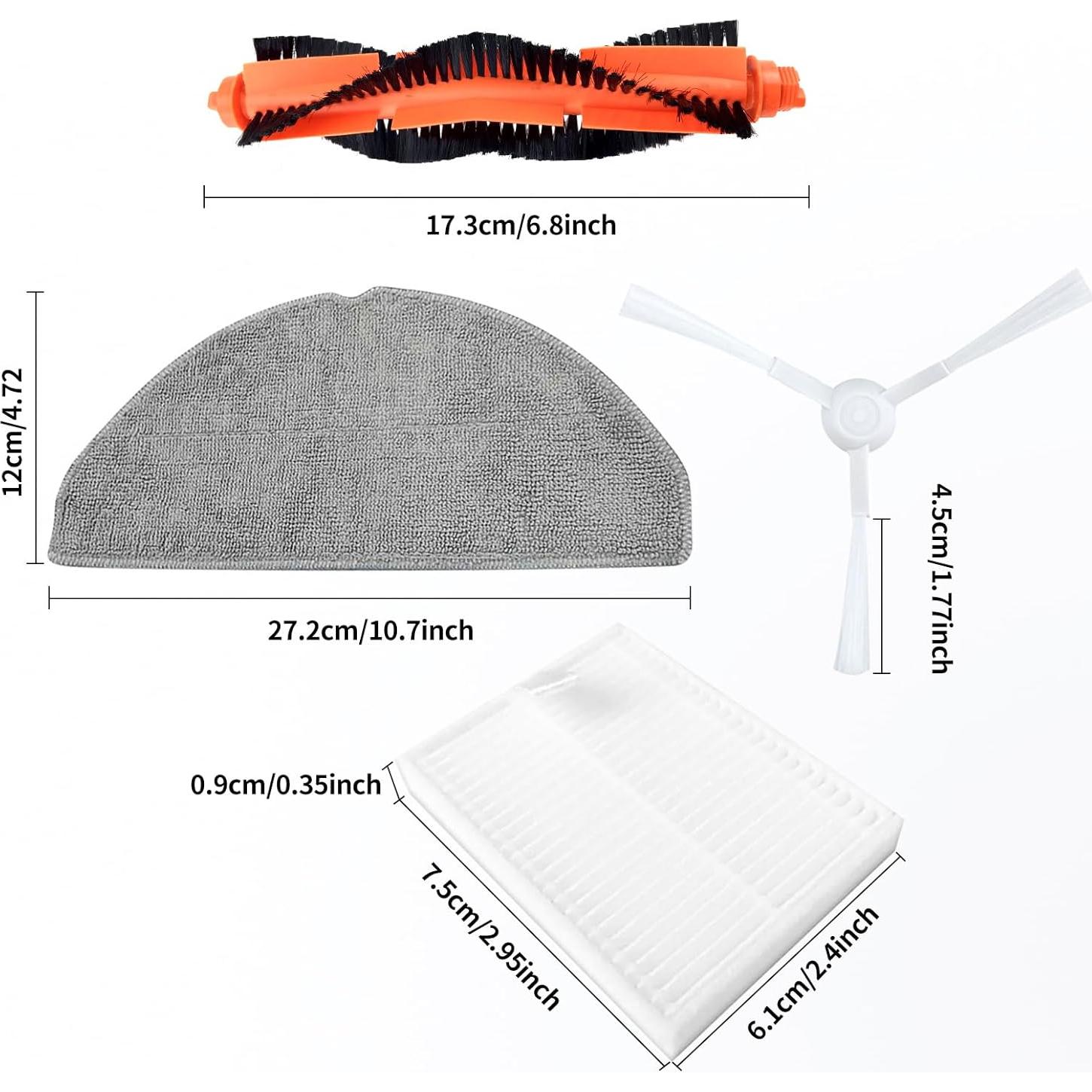 Accesorios de Aspiradora Xiaomi E10/C103/B112 - 2 Cepillos, 4 Filtros, 4 Paños