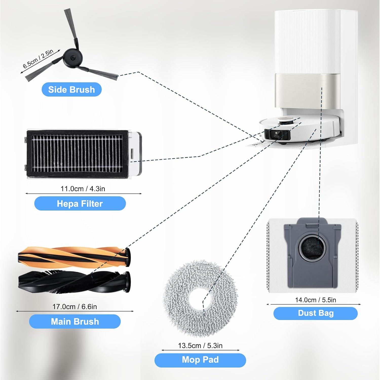 Juego de Accesorios para Aspiradora Dreame X50 Ultra Completo - 19 Piezas