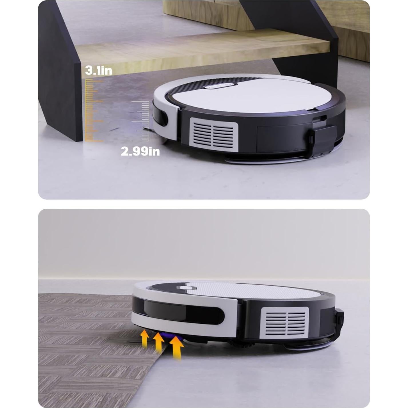 Aspiradora Robot Kipvvo V3 3 en 1, Succión 5000Pa, Control WiFi