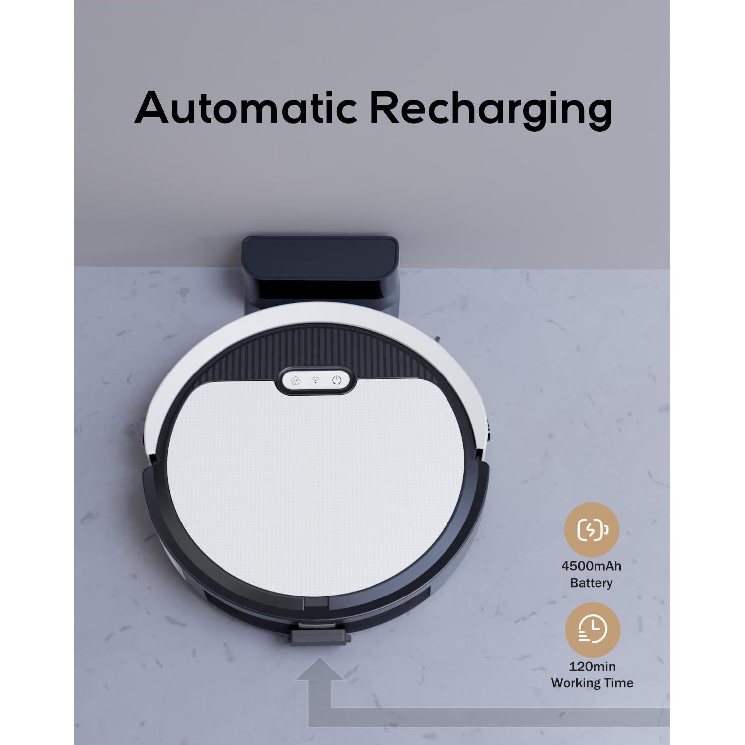 Aspiradora Robot Kipvvo V3 3 en 1, Succión 5000Pa, Control WiFi