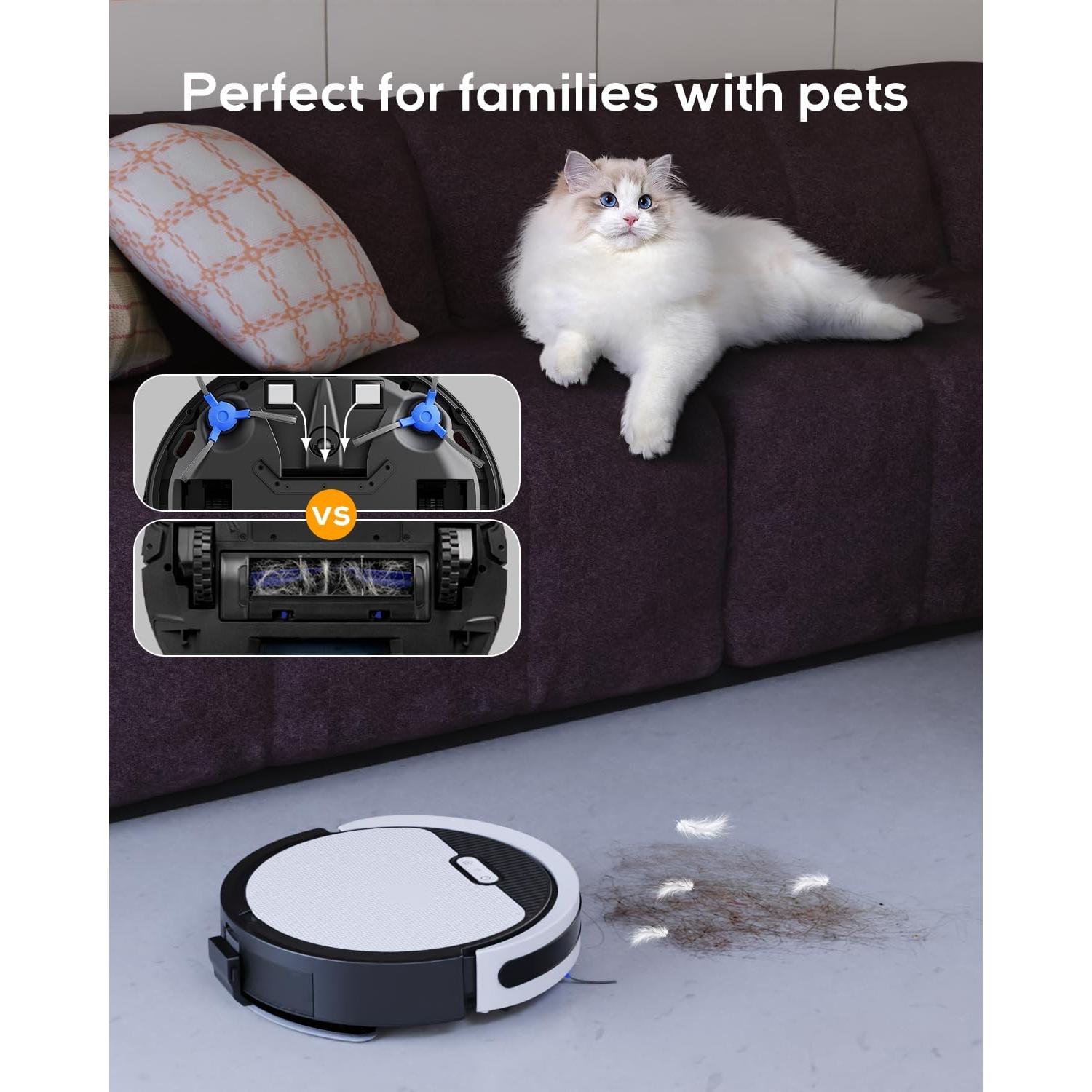 Aspiradora Robot Kipvvo V3 3 en 1, Succión 5000Pa, Control WiFi